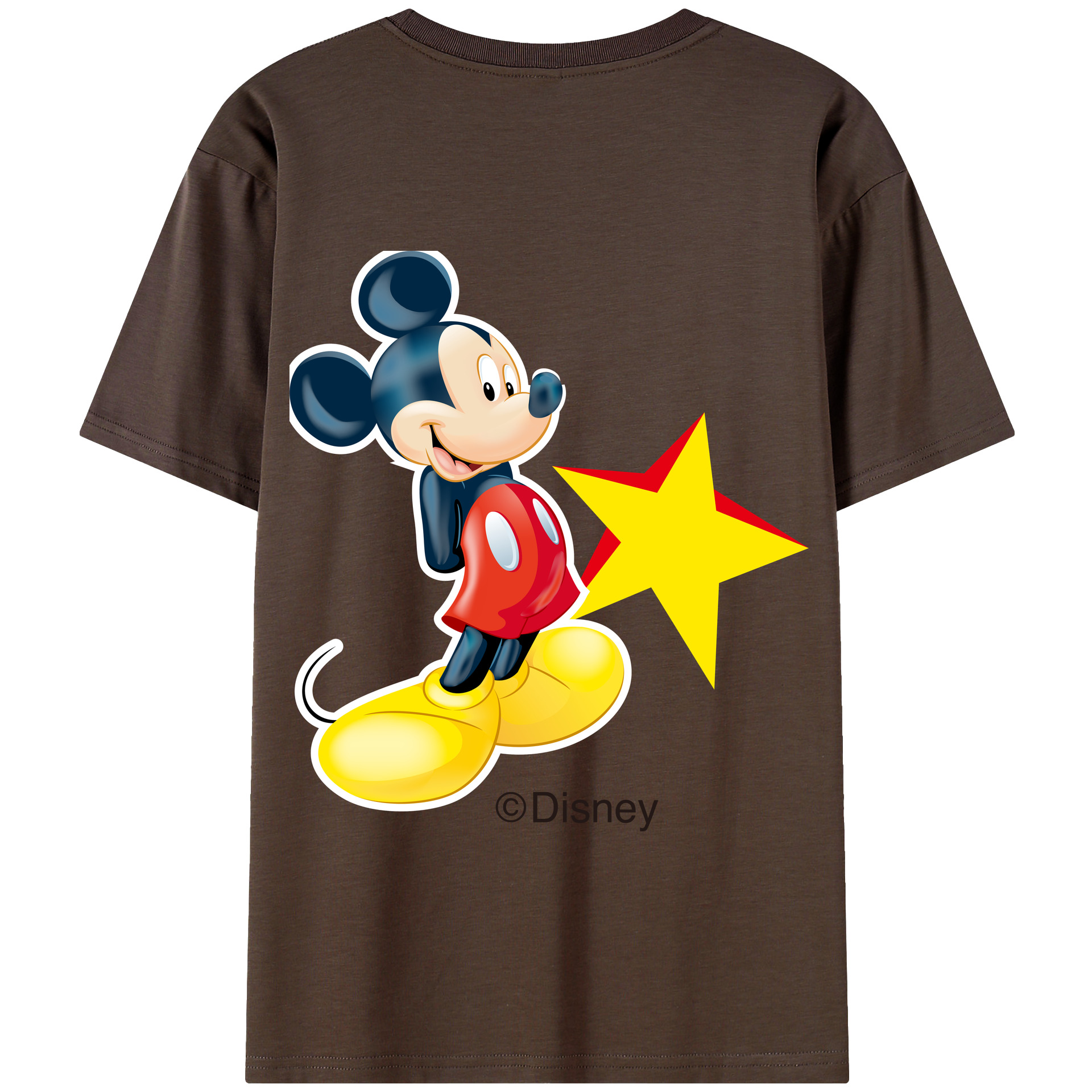 （画像用） ミッキーマウス Mickey Mouse 綿100％半袖Tシャツ（背面プリント）
