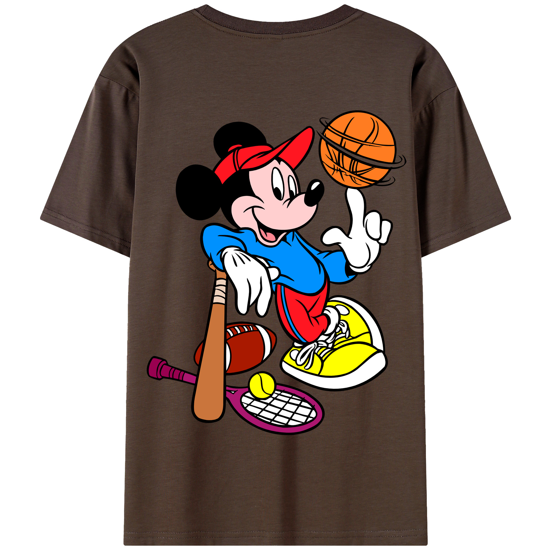 （画像用） ミッキーマウス Mickey Mouse 綿100％半袖Tシャツ（背面プリント）