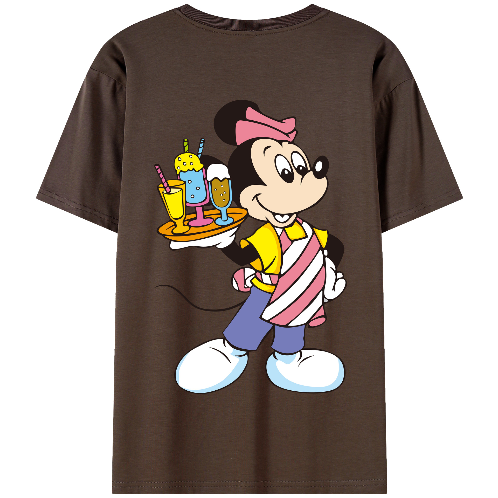 （画像用） ミッキーマウス Mickey Mouse 綿100％半袖Tシャツ（背面プリント）