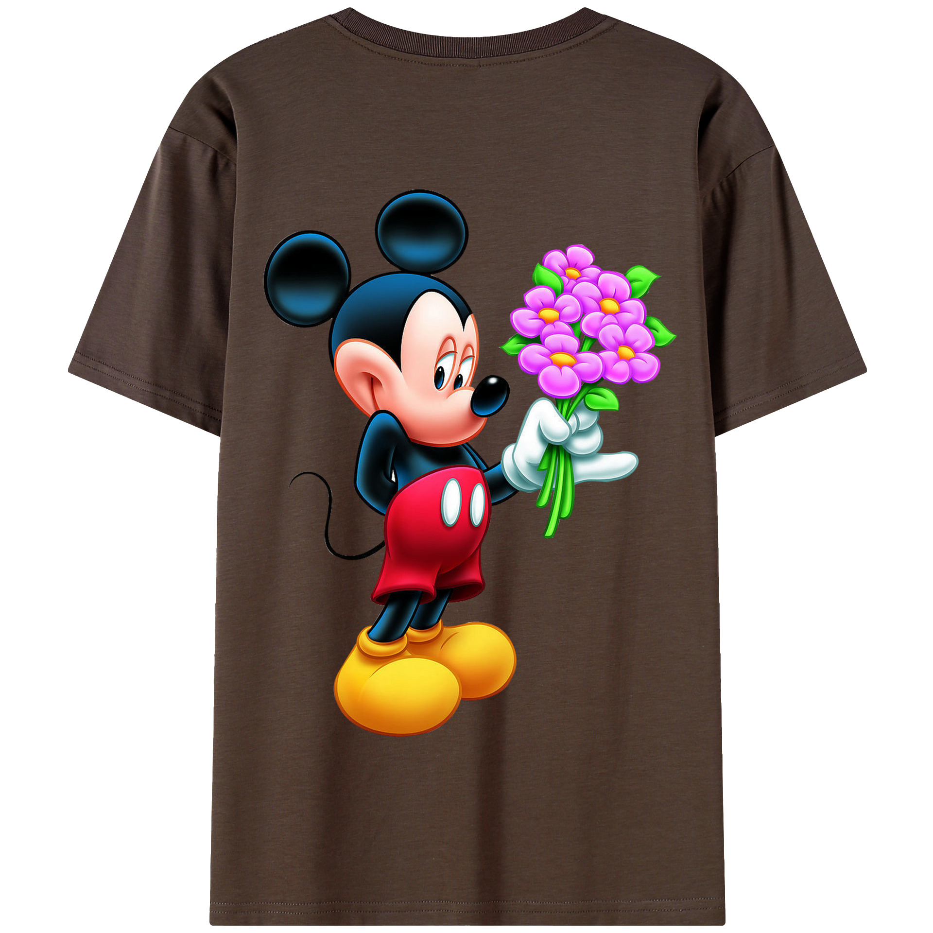 （画像用） ミッキーマウス Mickey Mouse 綿100％半袖Tシャツ（背面プリント）