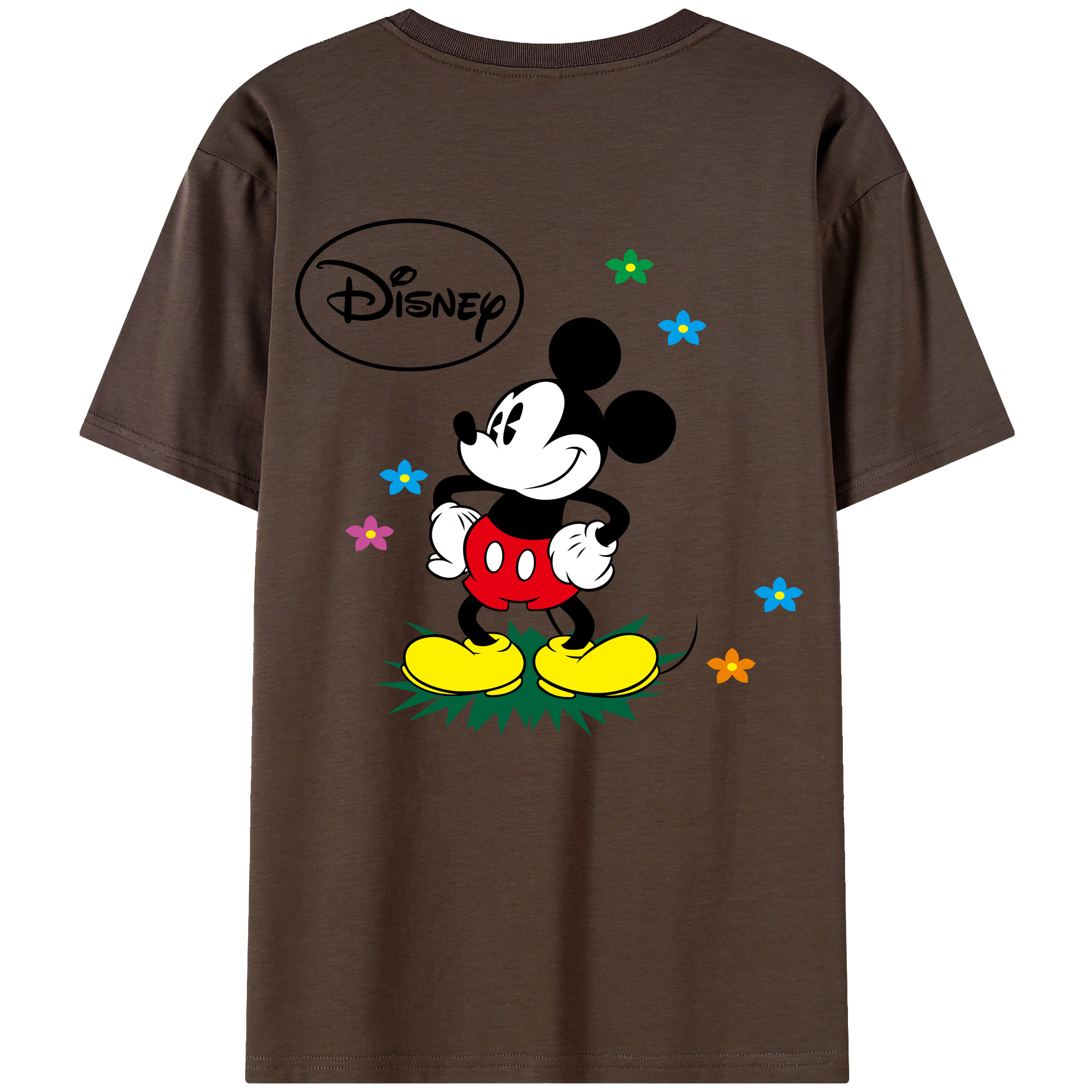 （画像用） ミッキーマウス Mickey Mouse 綿100％半袖Tシャツ（背面プリント）