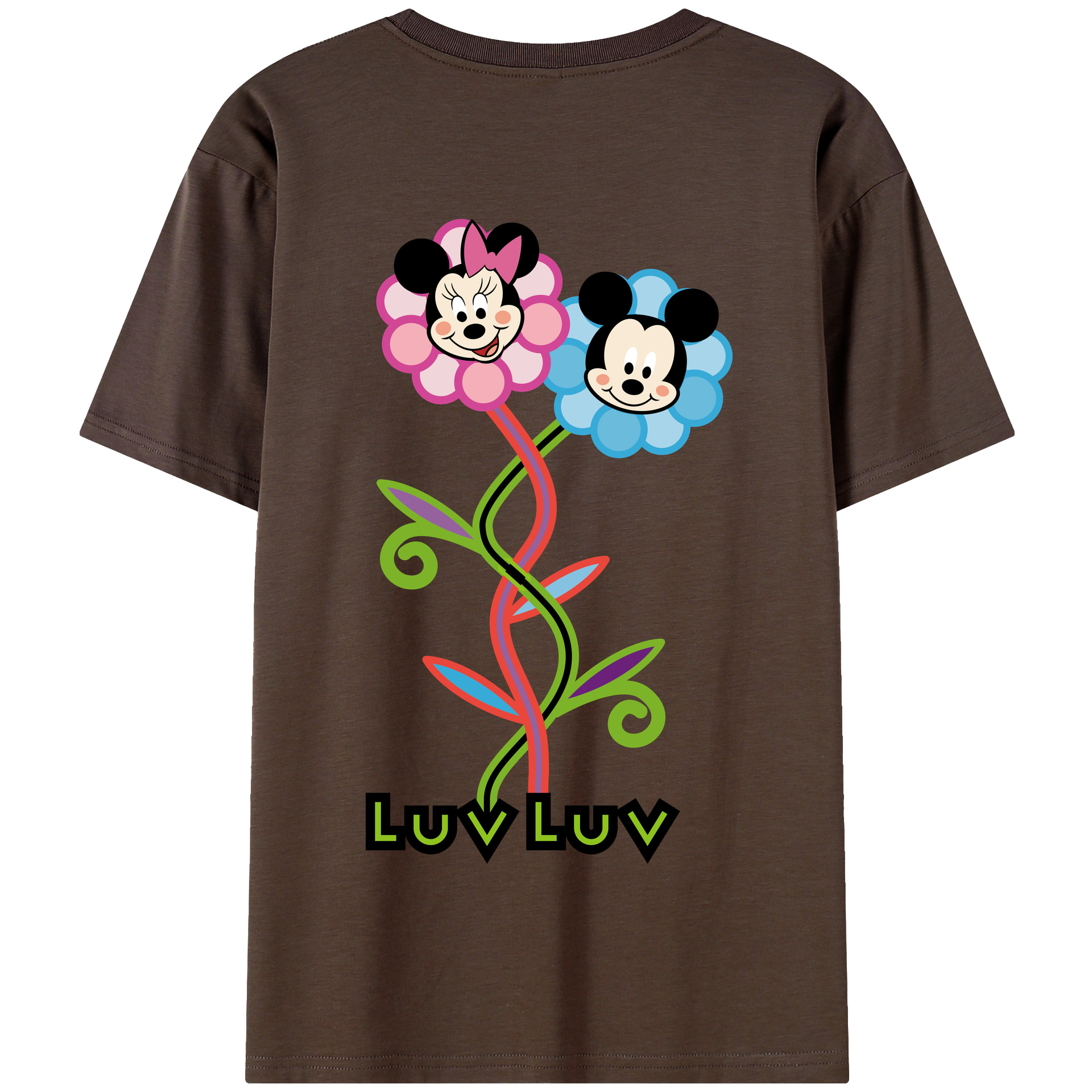 （画像用） ミッキーマウス Mickey Mouse 綿100％半袖Tシャツ（背面プリント）
