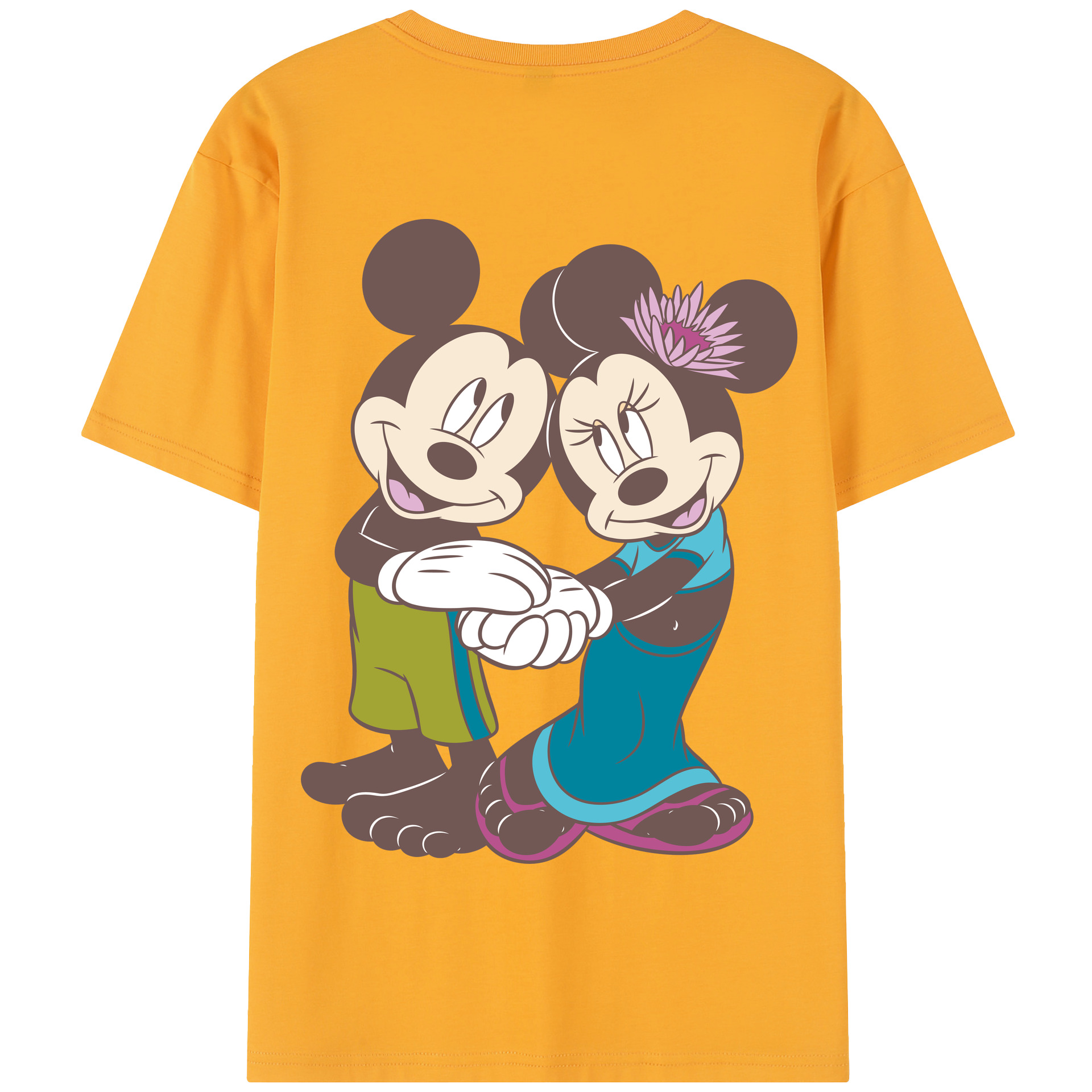（画像用） ミッキーマウス Mickey Mouse 綿100％半袖Tシャツ（背面プリント）
