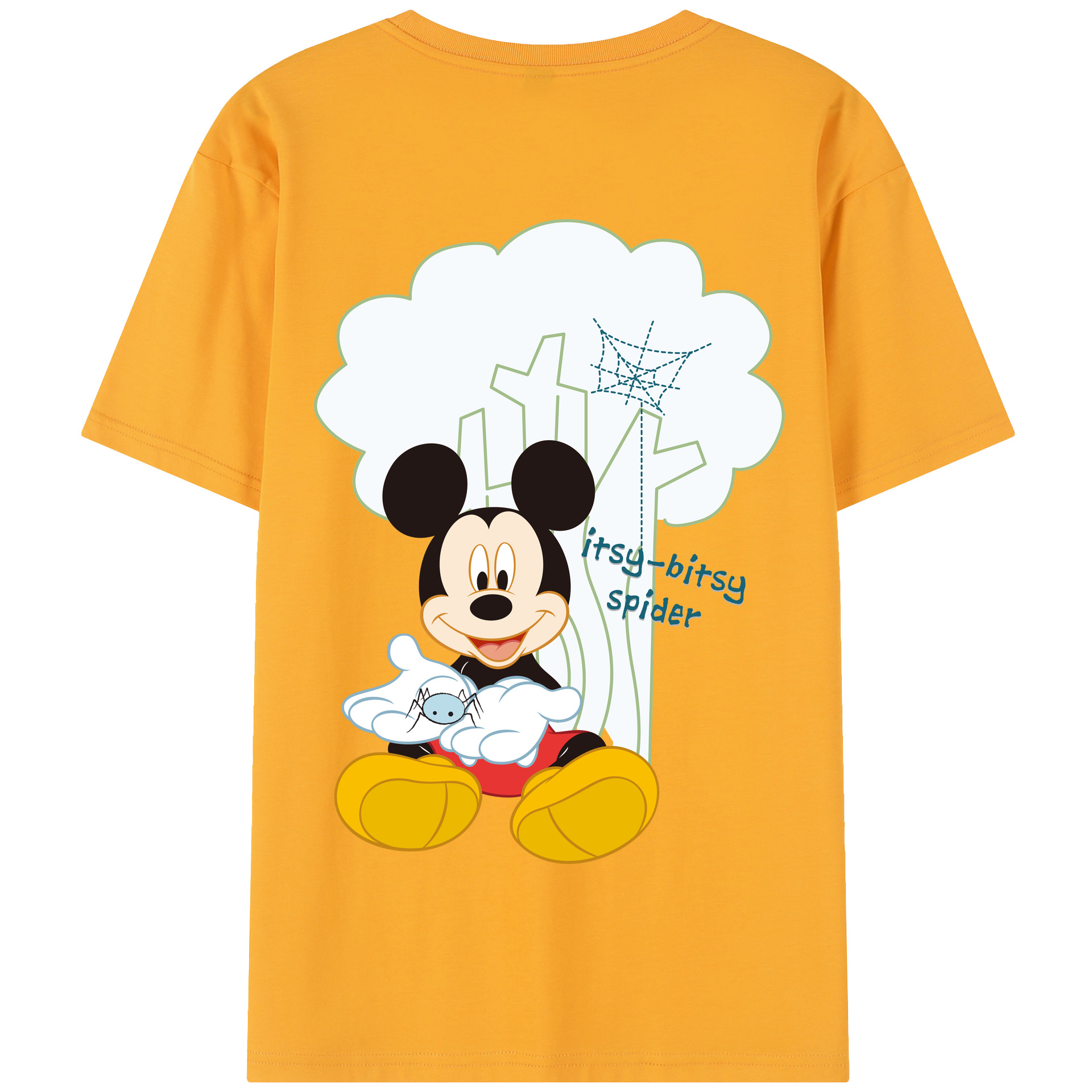 （画像用） ミッキーマウス Mickey Mouse 綿100％半袖Tシャツ（背面プリント）