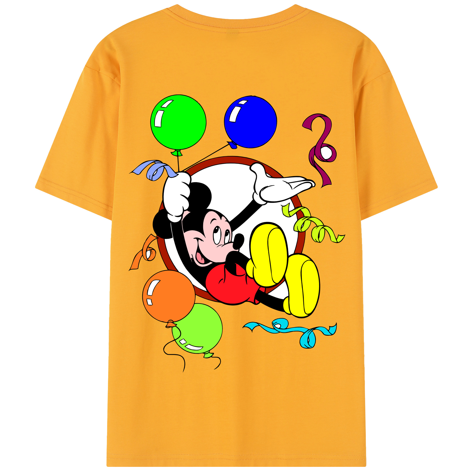 （画像用） ミッキーマウス Mickey Mouse 綿100％半袖Tシャツ（背面プリント）