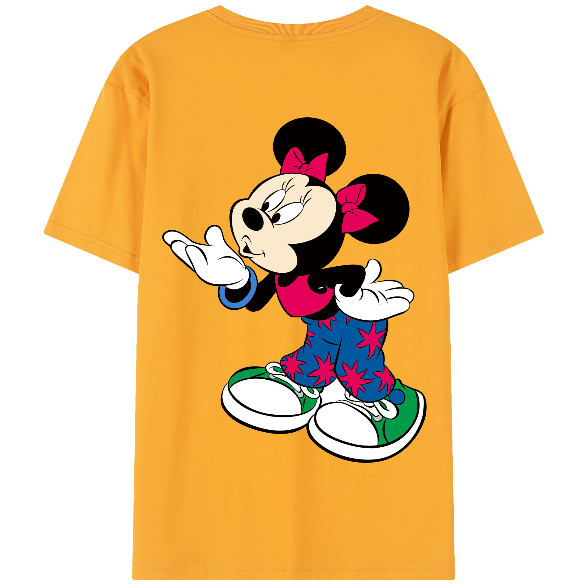 （画像用） ミッキーマウス Mickey Mouse 綿100％半袖Tシャツ（背面プリント）
