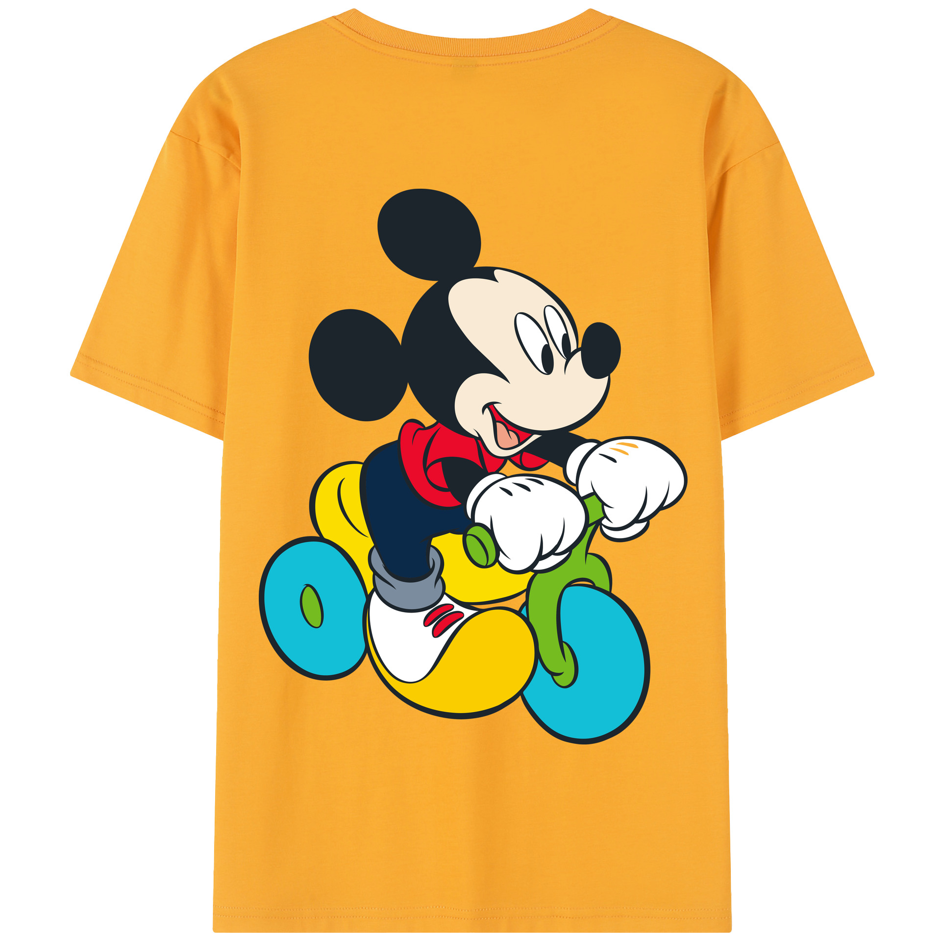 （画像用） ミッキーマウス Mickey Mouse 綿100％半袖Tシャツ（背面プリント）