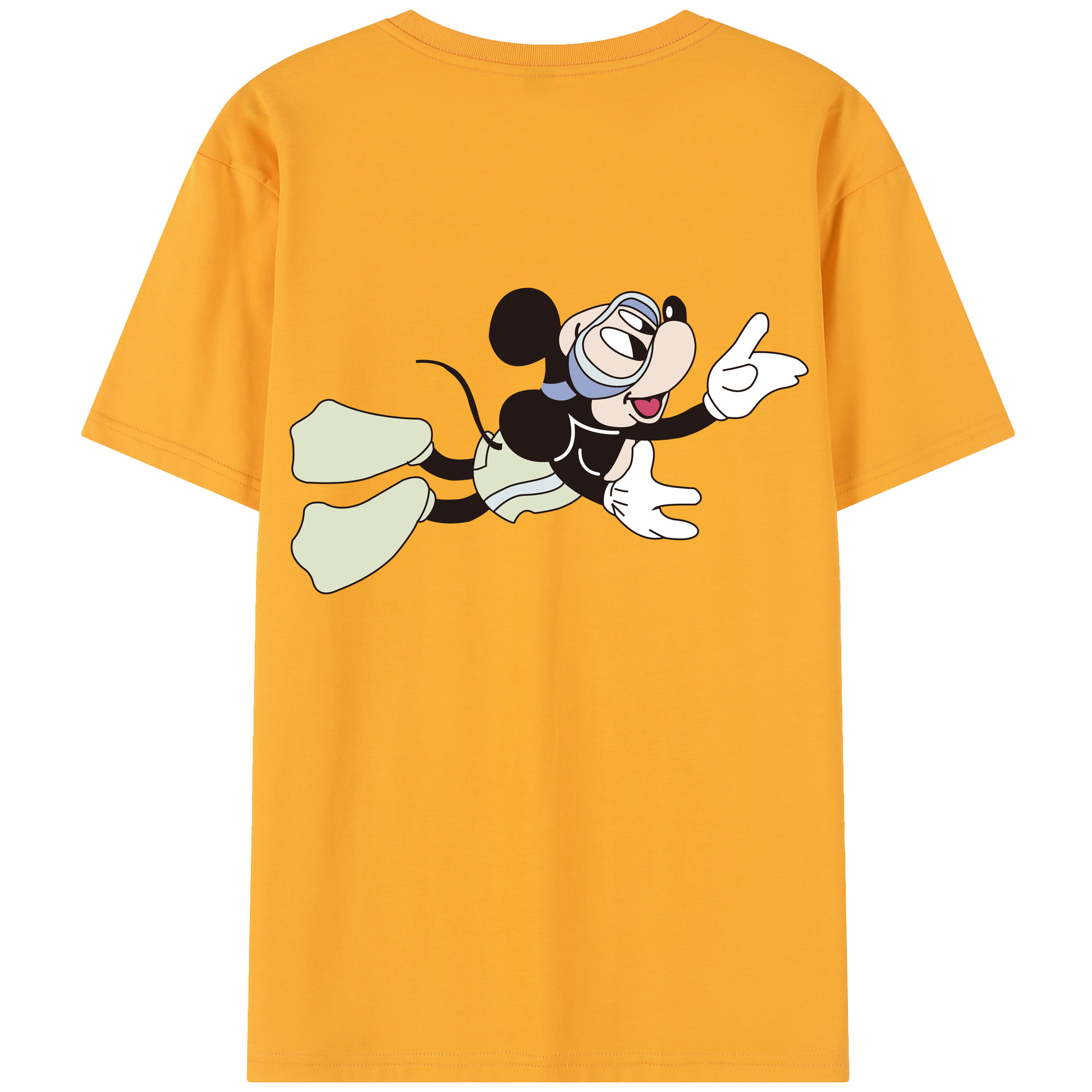 （画像用） ミッキーマウス Mickey Mouse 綿100％半袖Tシャツ（背面プリント）