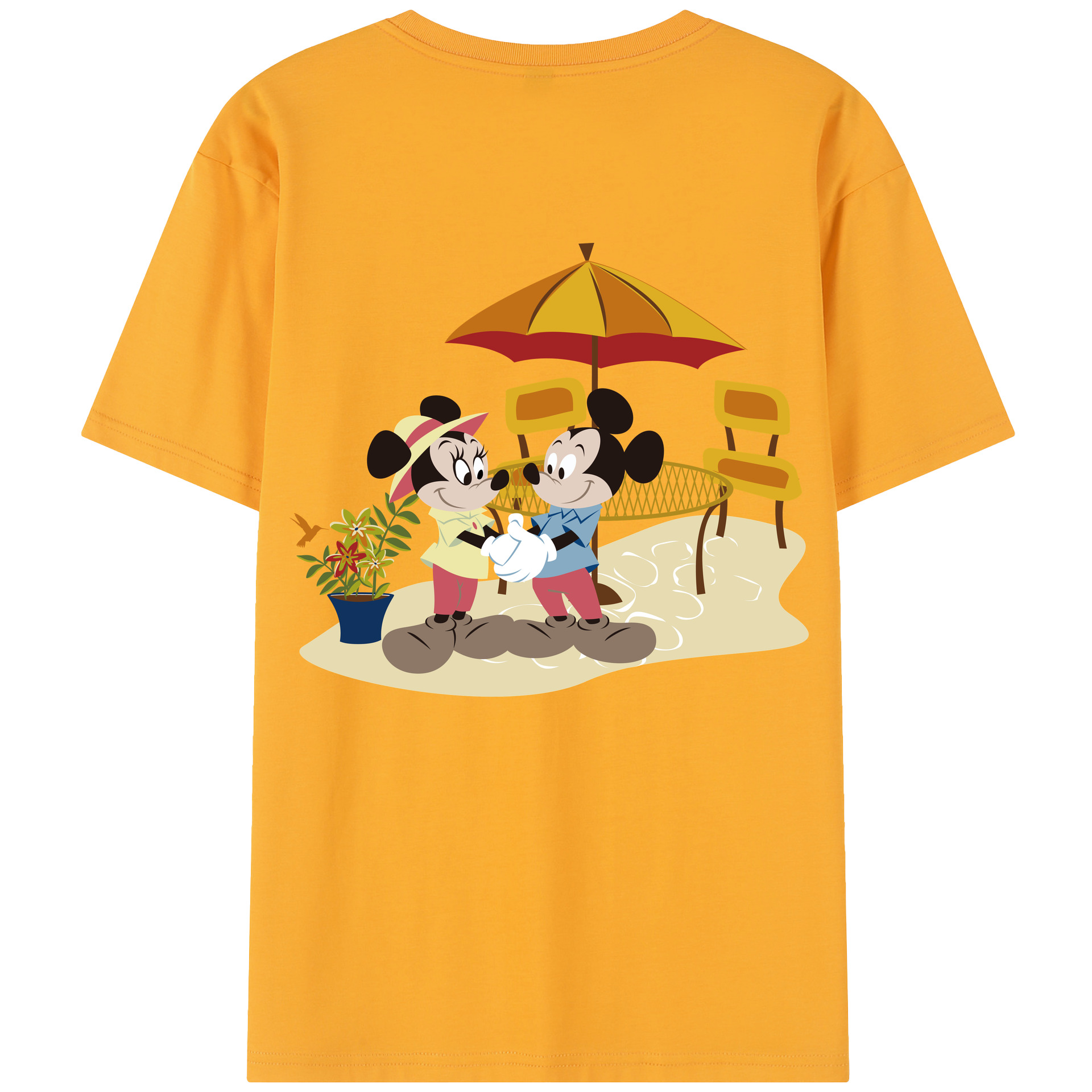 （画像用） ミッキーマウス Mickey Mouse 綿100％半袖Tシャツ（背面プリント）