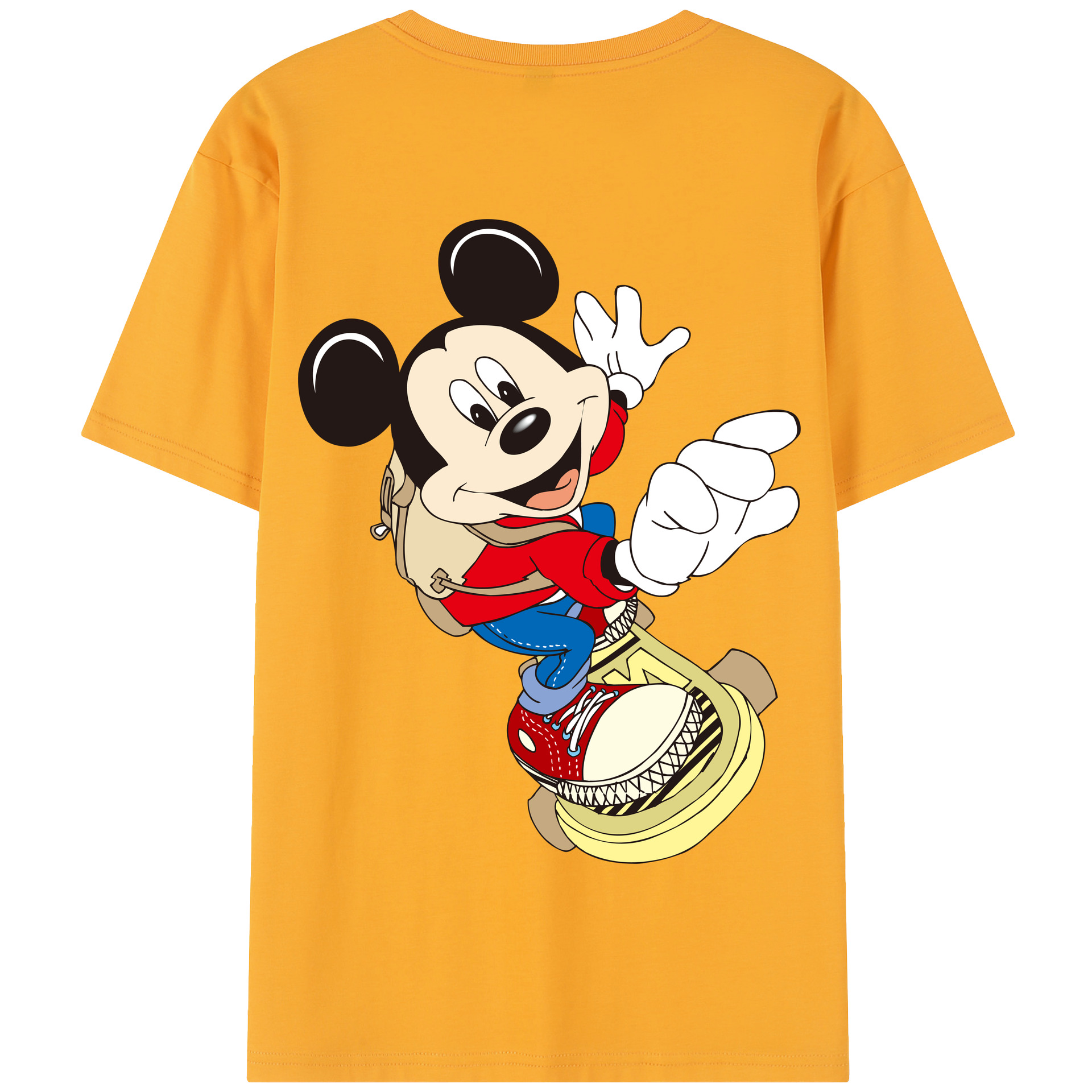 （画像用） ミッキーマウス Mickey Mouse 綿100％半袖Tシャツ（背面プリント）