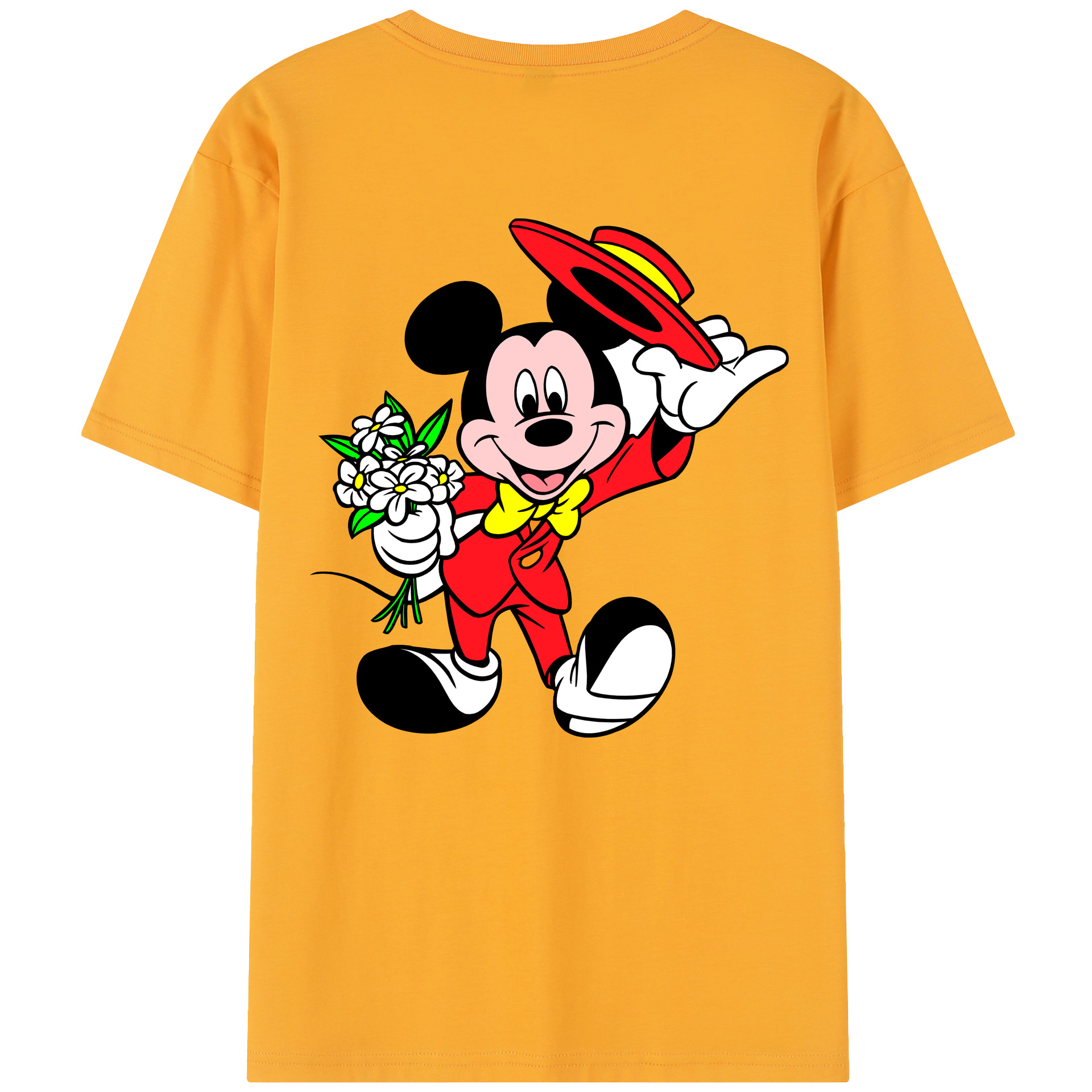 （画像用） ミッキーマウス Mickey Mouse 綿100％半袖Tシャツ（背面プリント）