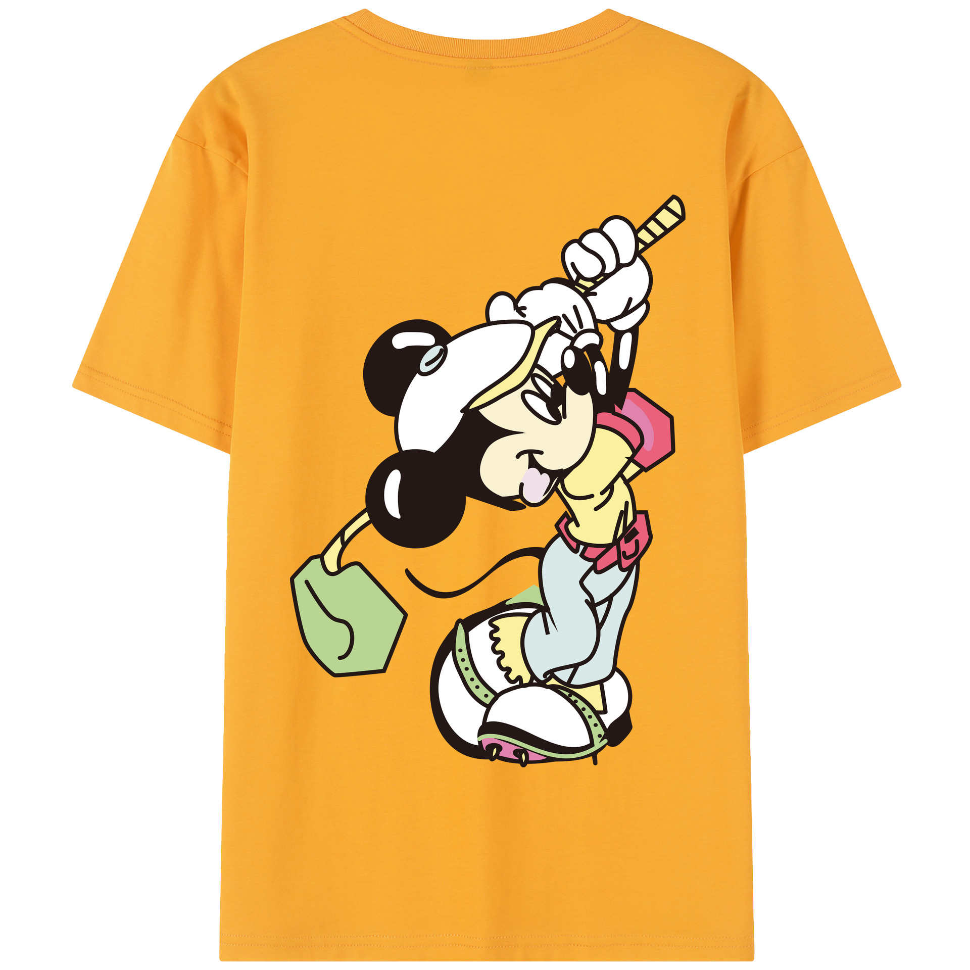 （画像用） ミッキーマウス Mickey Mouse 綿100％半袖Tシャツ（背面プリント）