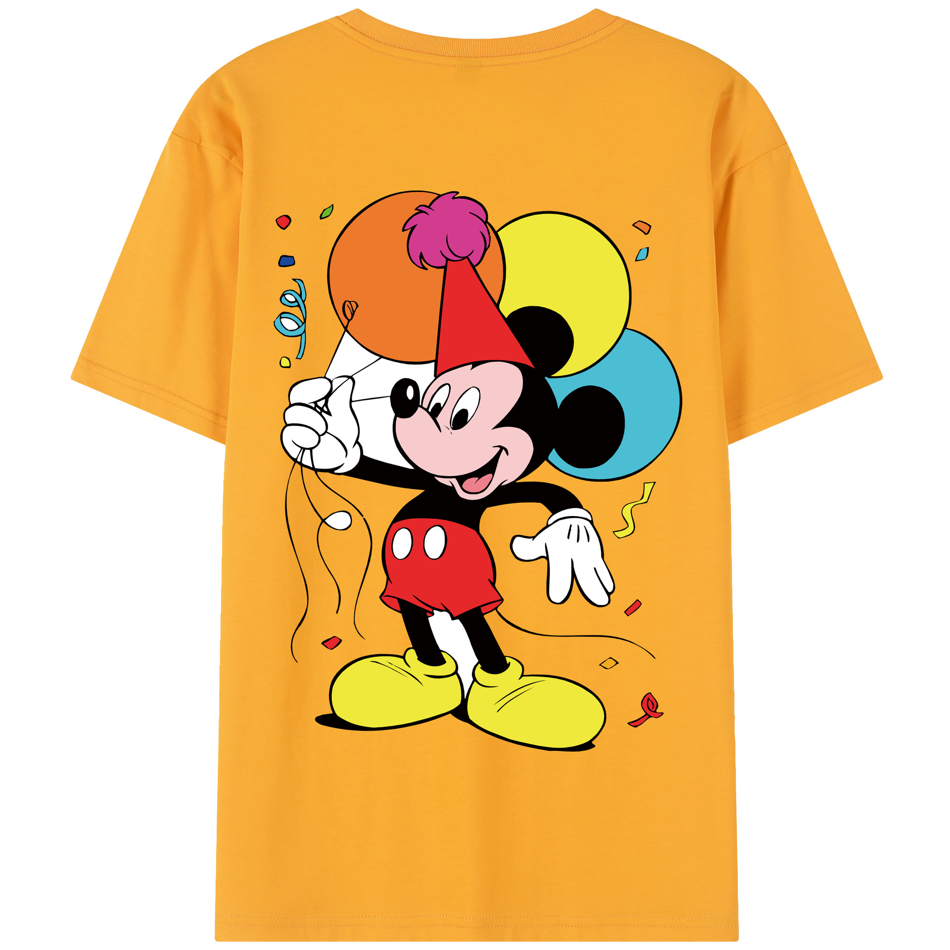 （画像用） ミッキーマウス Mickey Mouse 綿100％半袖Tシャツ（背面プリント）