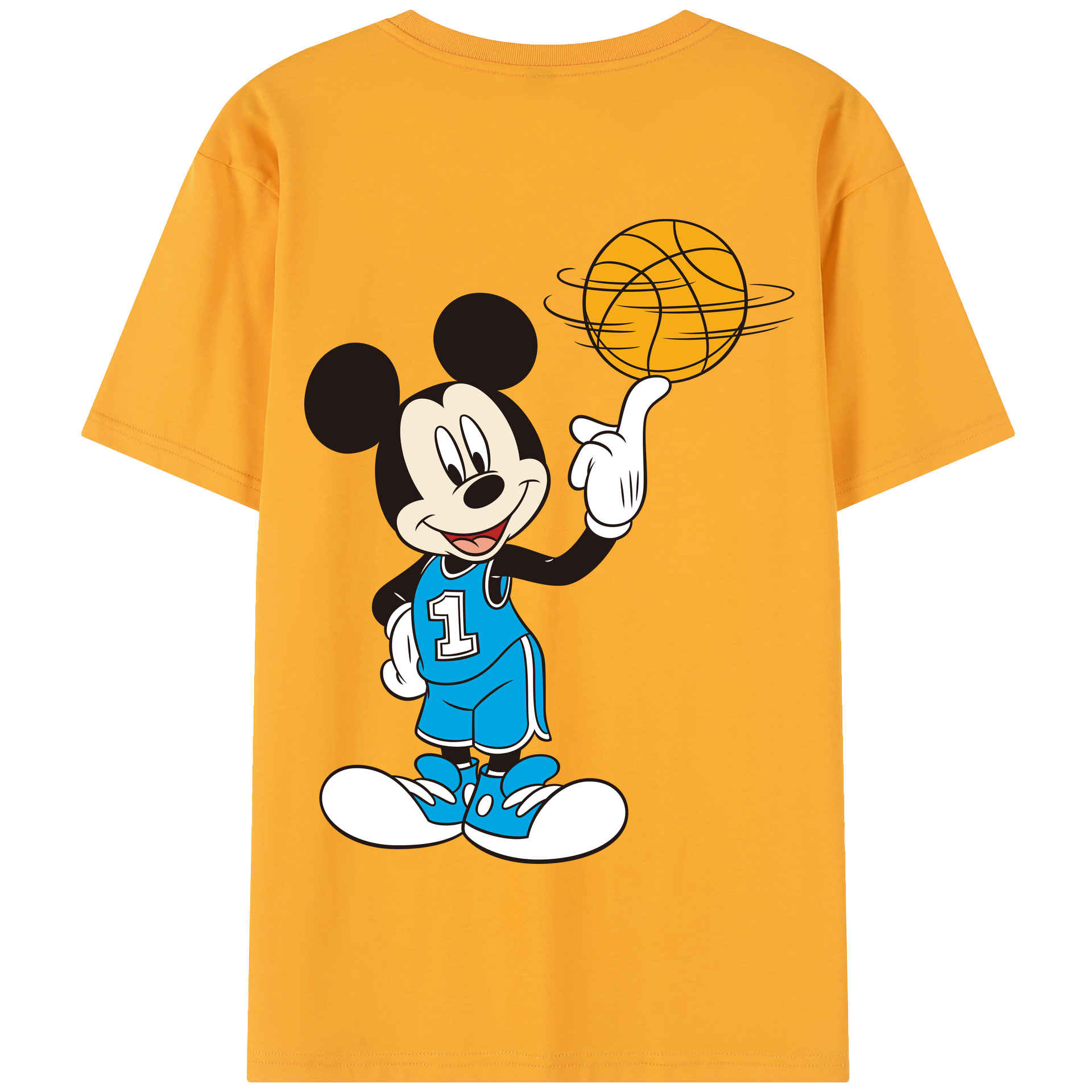 （画像用） ミッキーマウス Mickey Mouse 綿100％半袖Tシャツ（背面プリント）