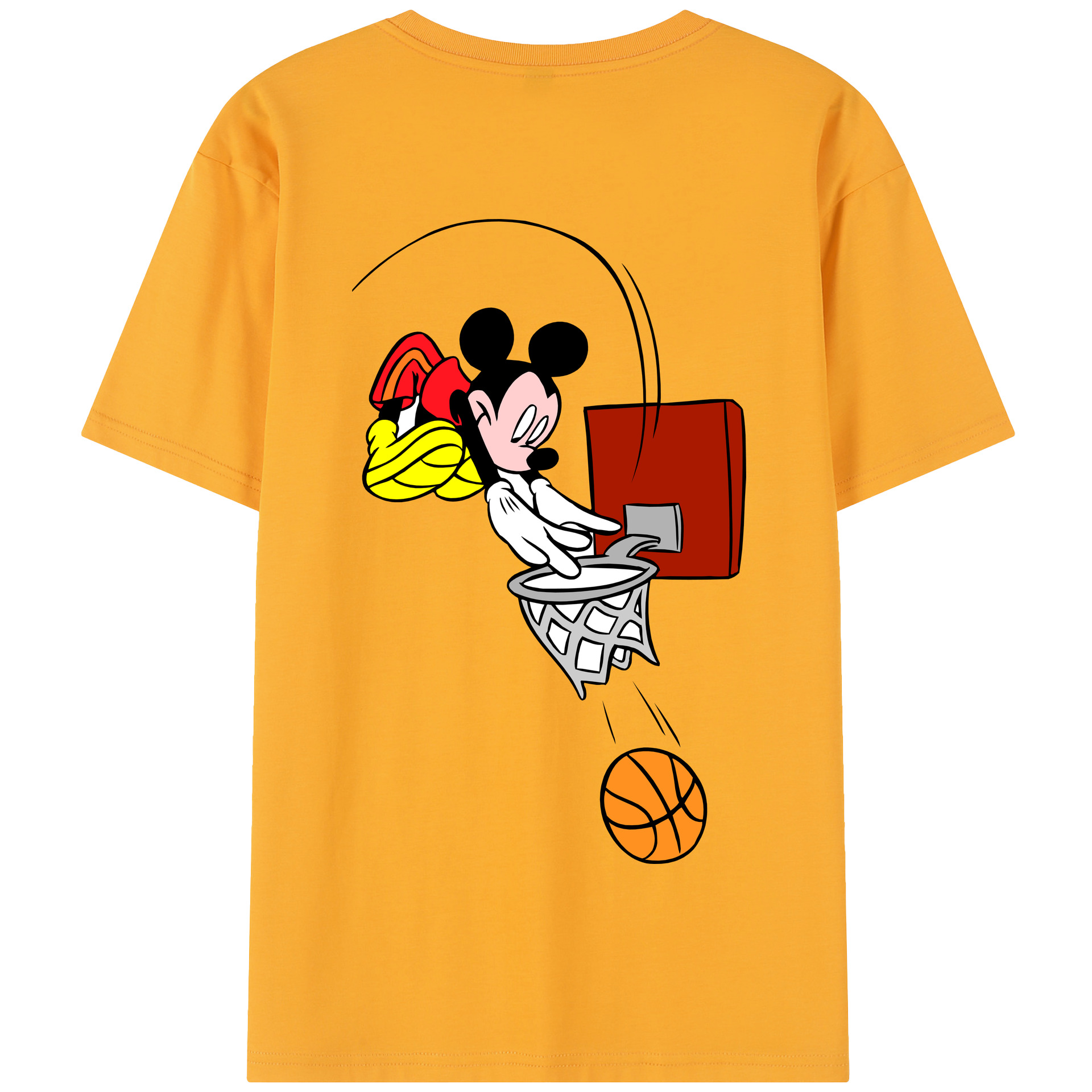 （画像用） ミッキーマウス Mickey Mouse 綿100％半袖Tシャツ（背面プリント）