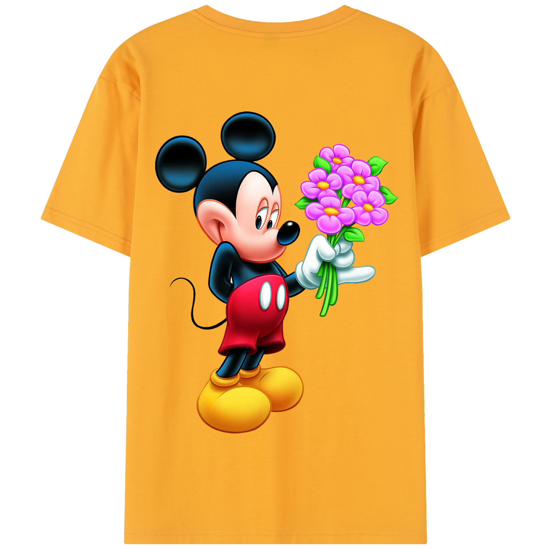 （画像用） ミッキーマウス Mickey Mouse 綿100％半袖Tシャツ（背面プリント）