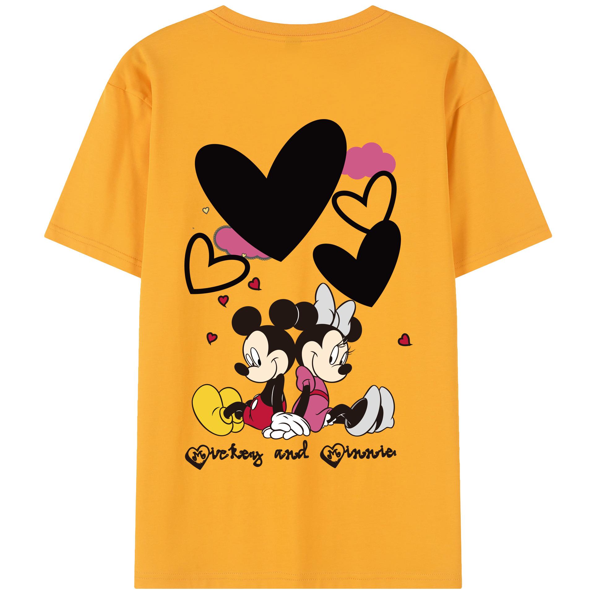 （画像用） ミッキーマウス Mickey Mouse 綿100％半袖Tシャツ（背面プリント）
