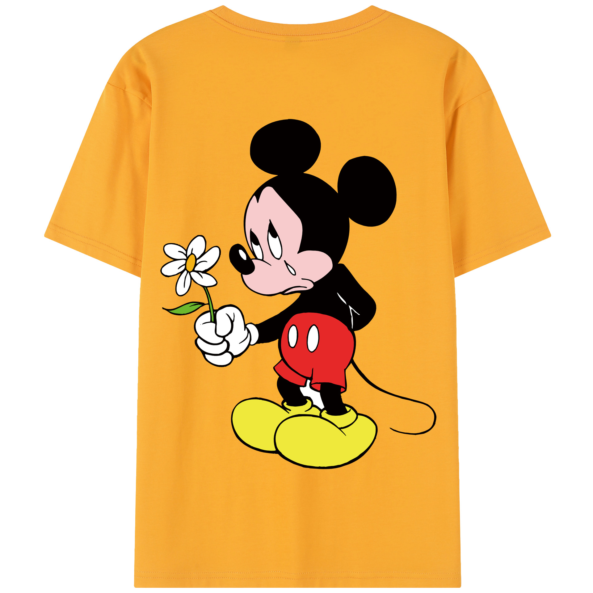 （画像用） ミッキーマウス Mickey Mouse 綿100％半袖Tシャツ（背面プリント）