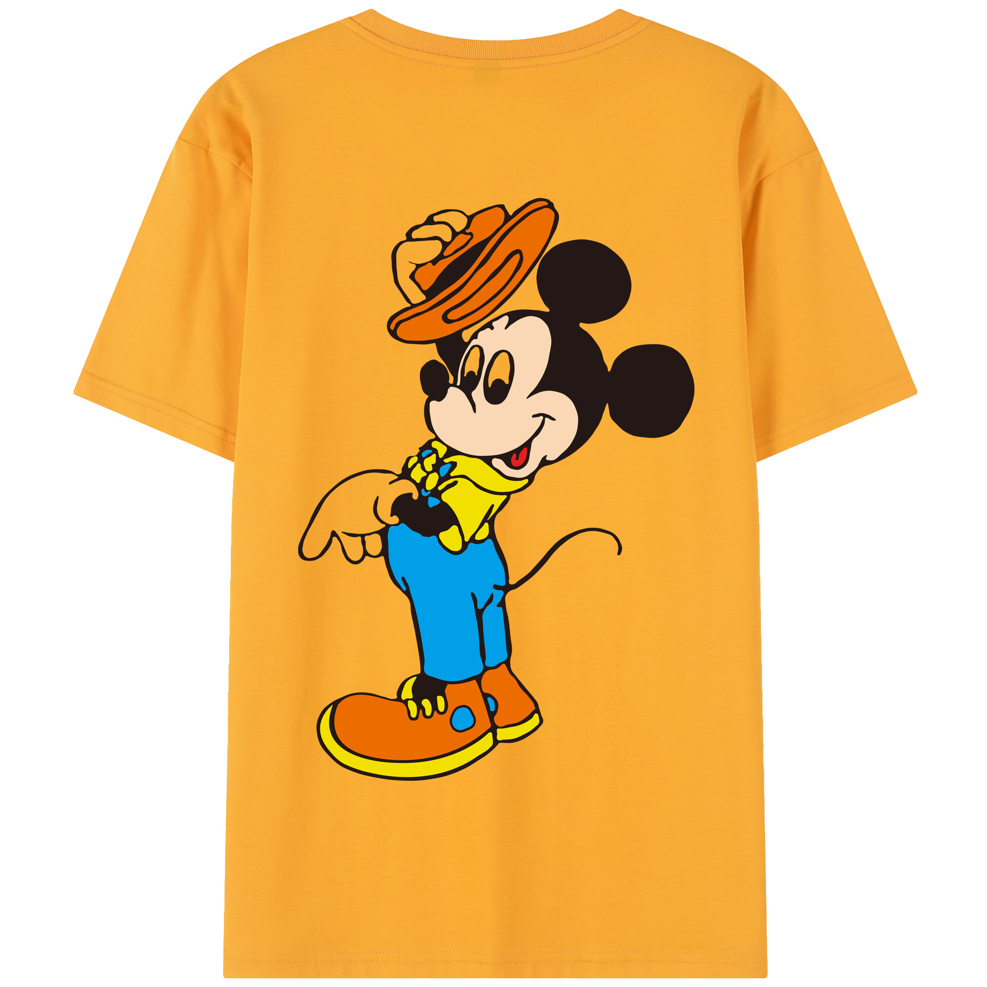 （画像用） ミッキーマウス Mickey Mouse 綿100％半袖Tシャツ（背面プリント）