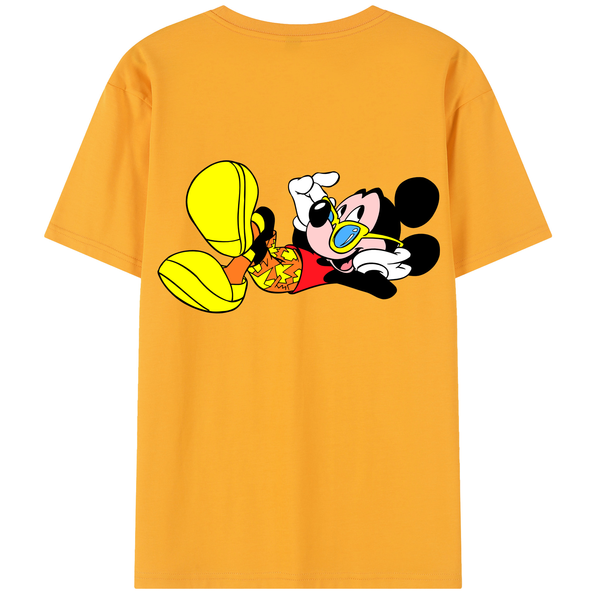 （画像用） ミッキーマウス Mickey Mouse 綿100％半袖Tシャツ（背面プリント）