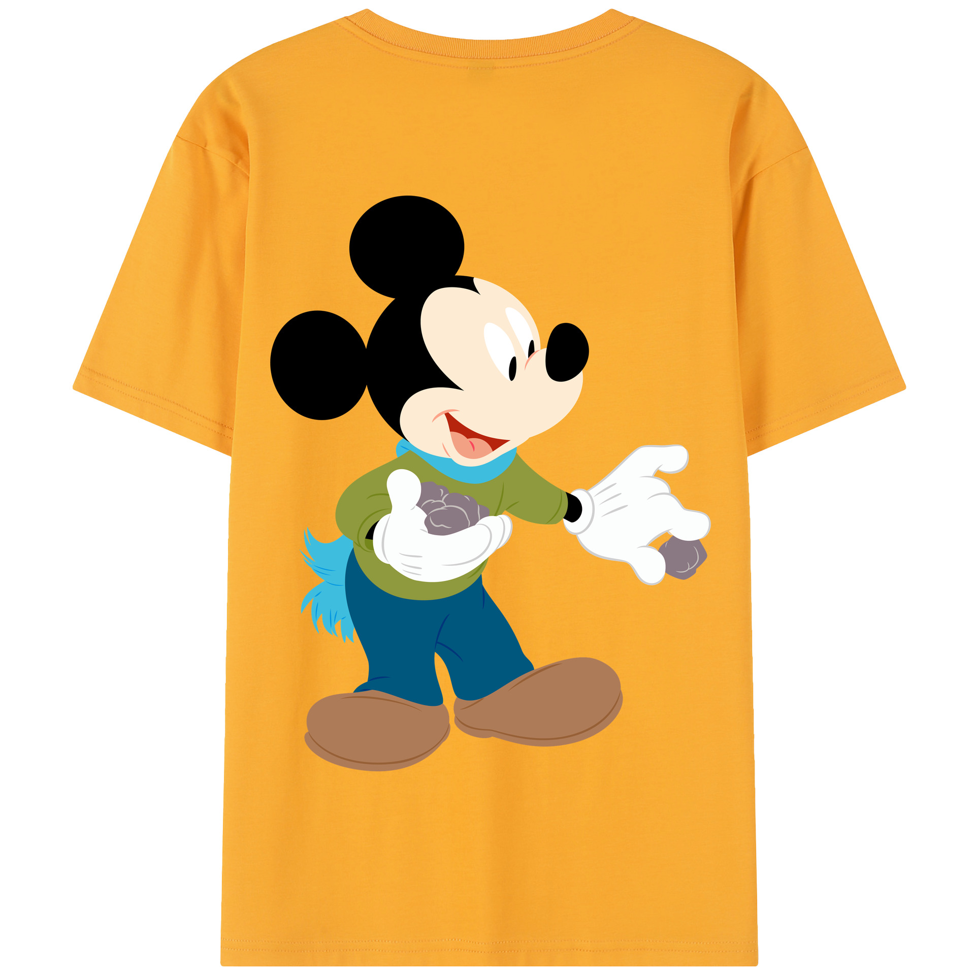 （画像用） ミッキーマウス Mickey Mouse 綿100％半袖Tシャツ（背面プリント）