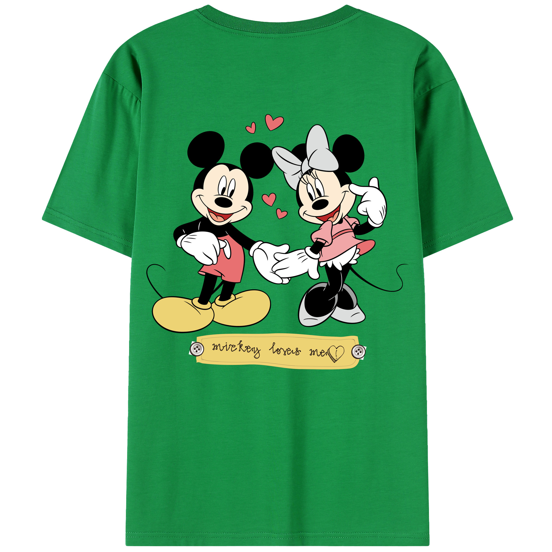 （画像用） ミッキーマウス Mickey Mouse 綿100％半袖Tシャツ（背面プリント）