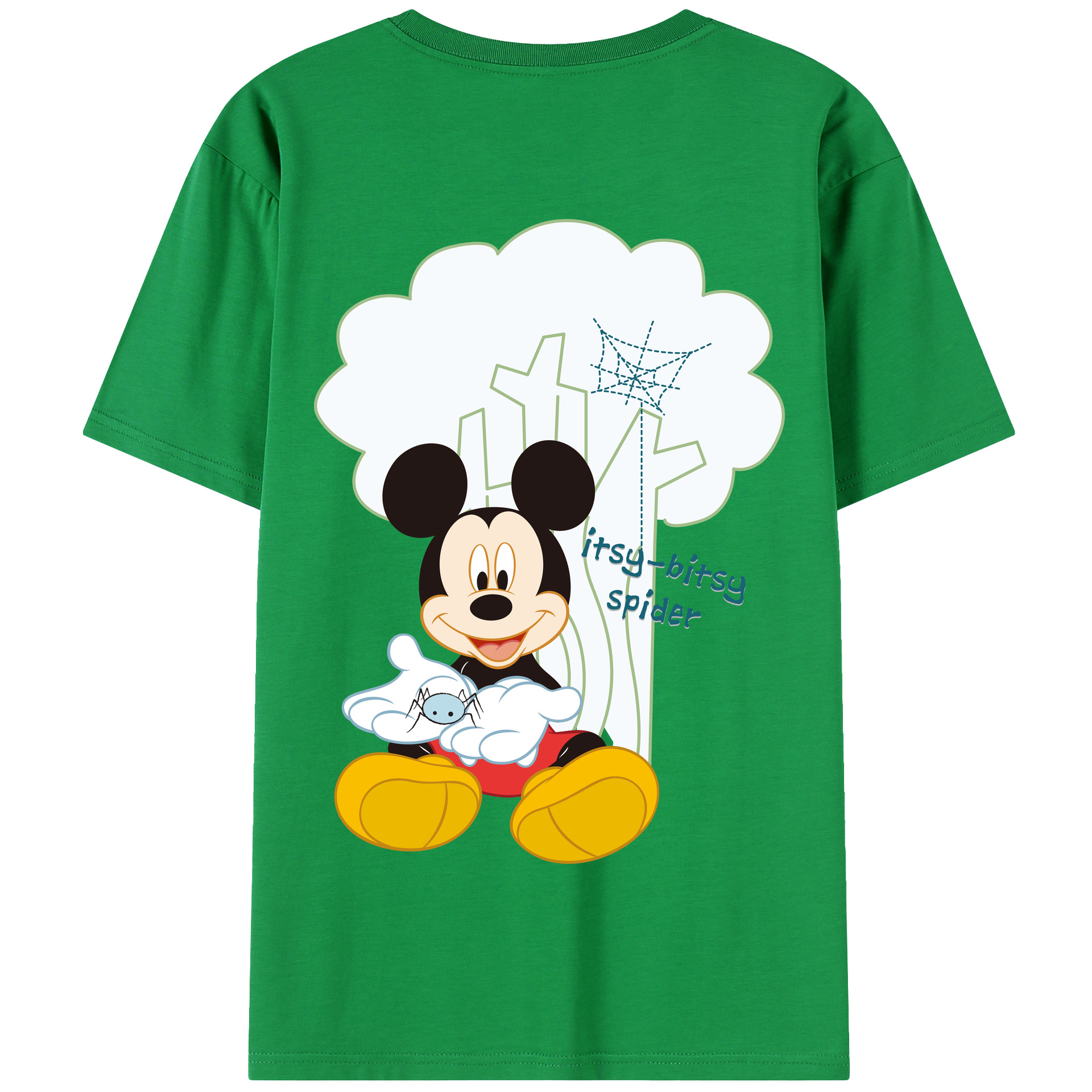 （画像用） ミッキーマウス Mickey Mouse 綿100％半袖Tシャツ（背面プリント）