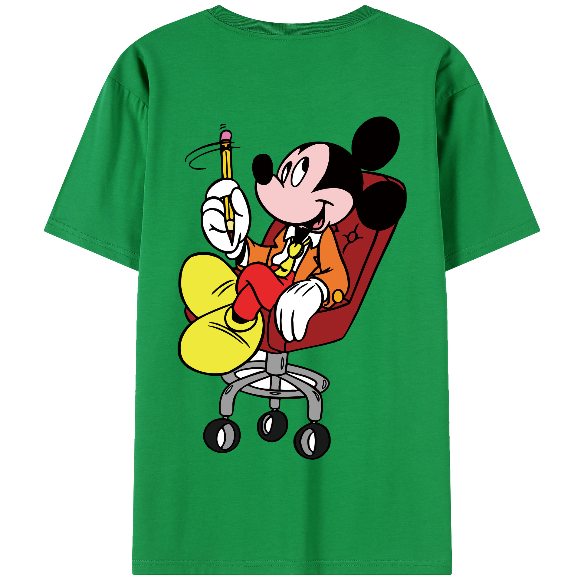 （画像用） ミッキーマウス Mickey Mouse 綿100％半袖Tシャツ（背面プリント）