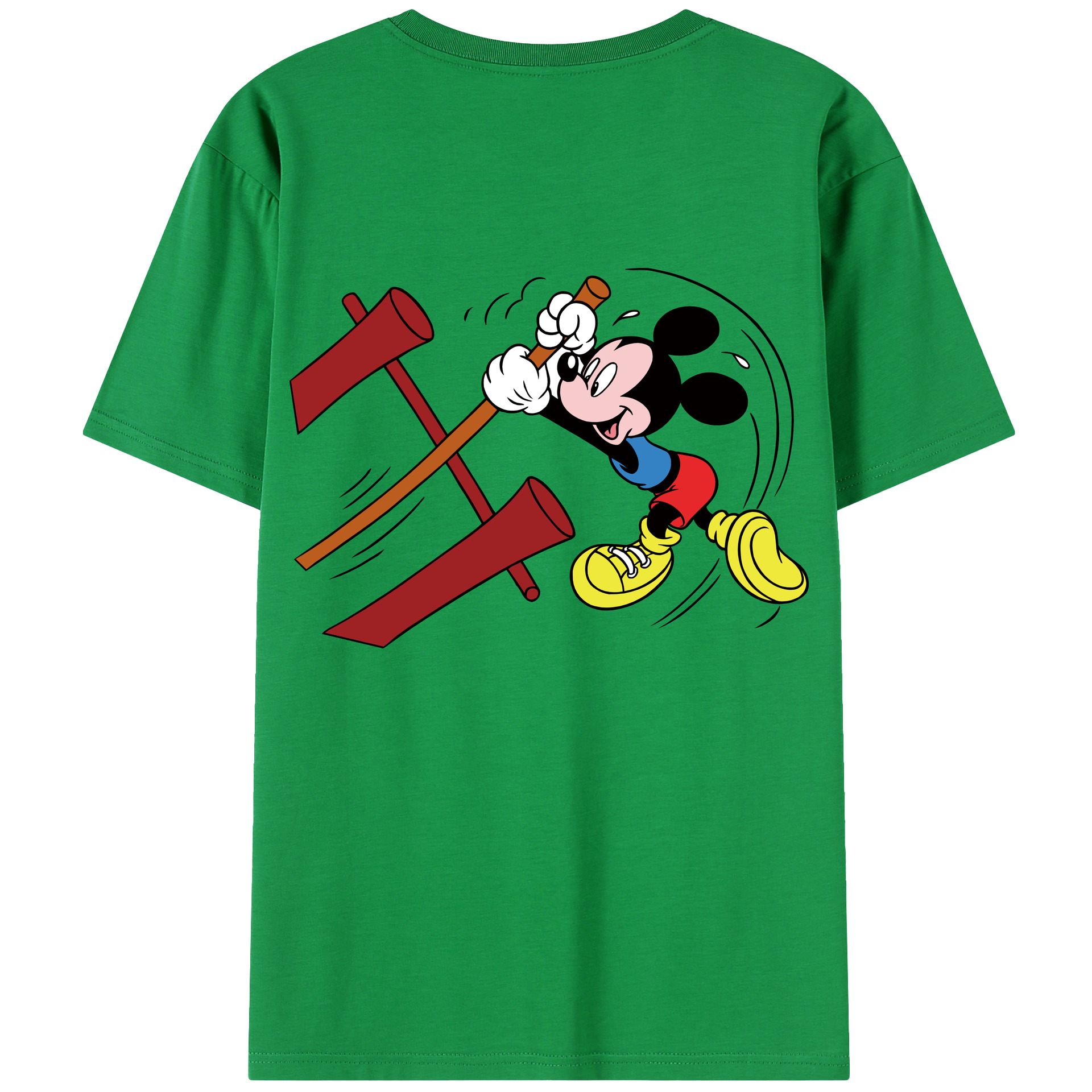 （画像用） ミッキーマウス Mickey Mouse 綿100％半袖Tシャツ（背面プリント）