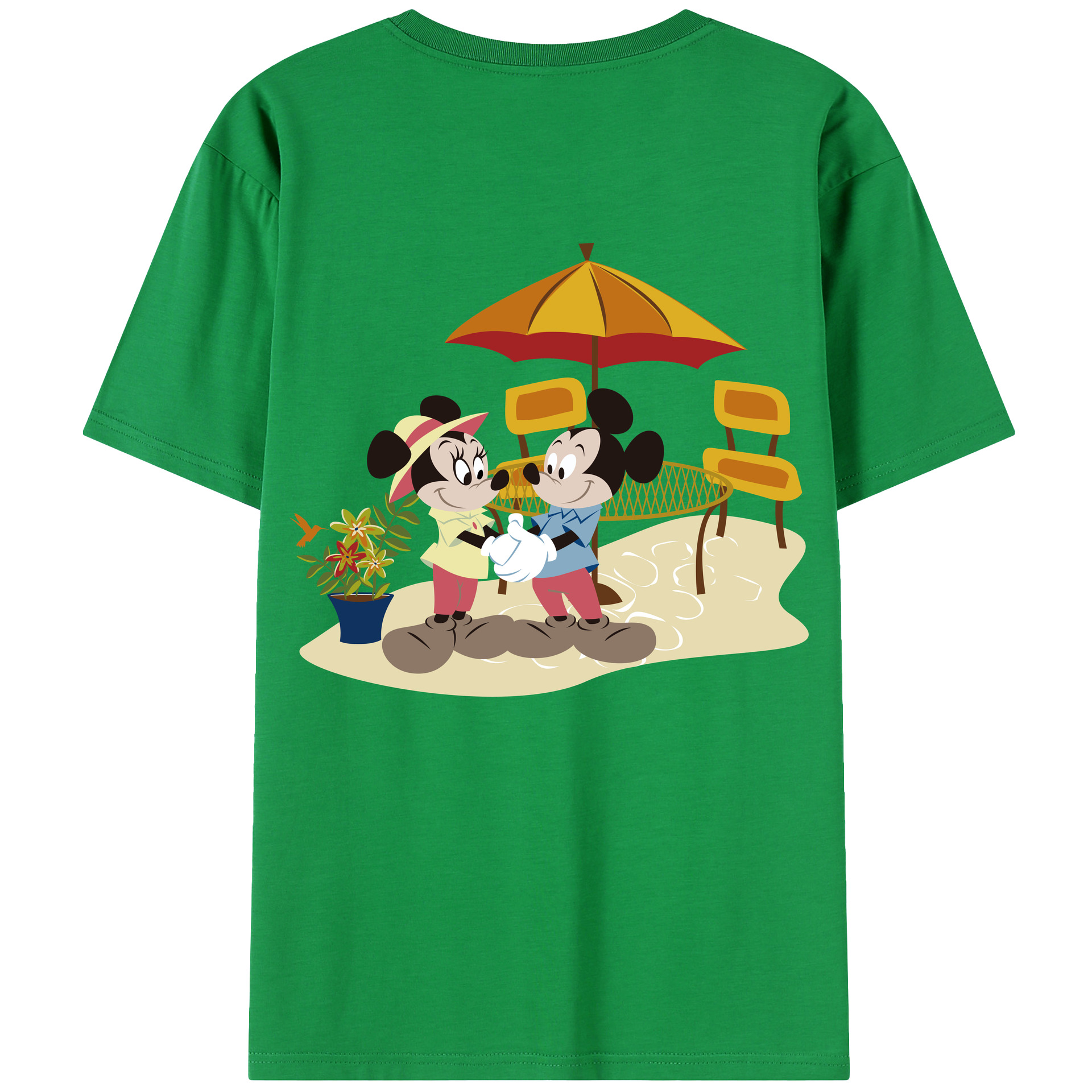 （画像用） ミッキーマウス Mickey Mouse 綿100％半袖Tシャツ（背面プリント）