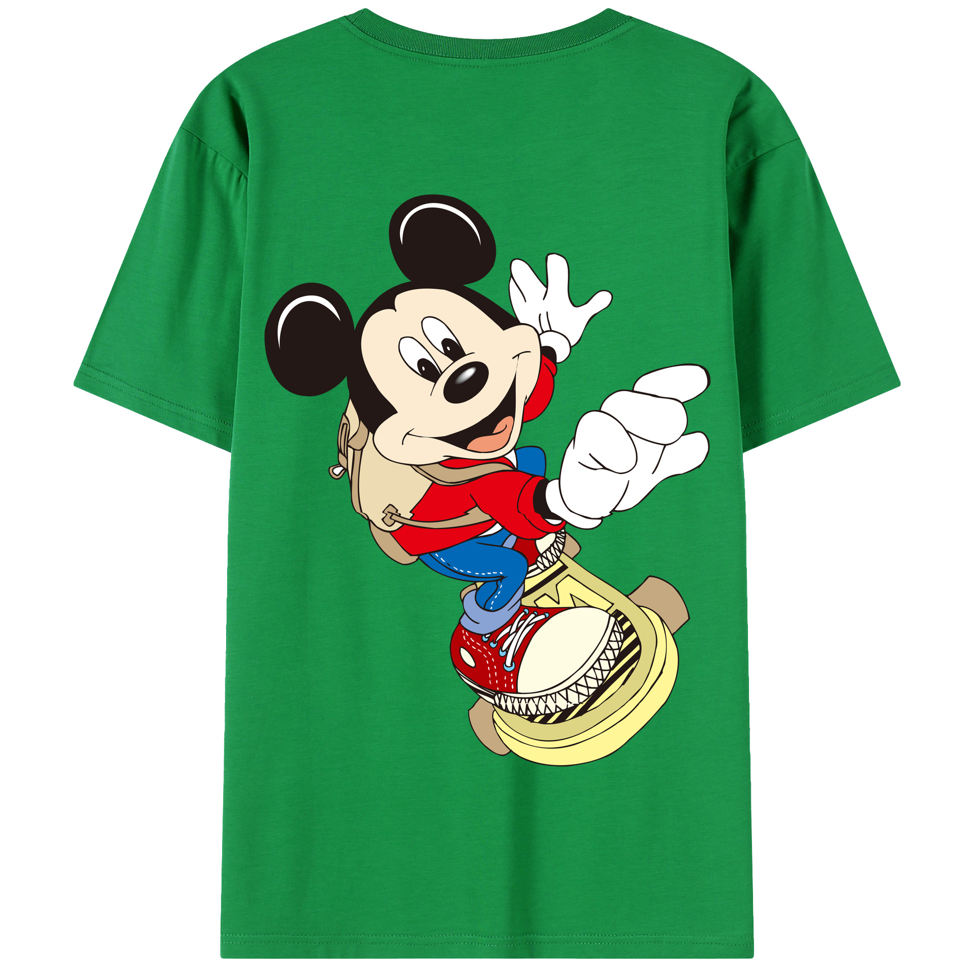 （画像用） ミッキーマウス Mickey Mouse 綿100％半袖Tシャツ（背面プリント）