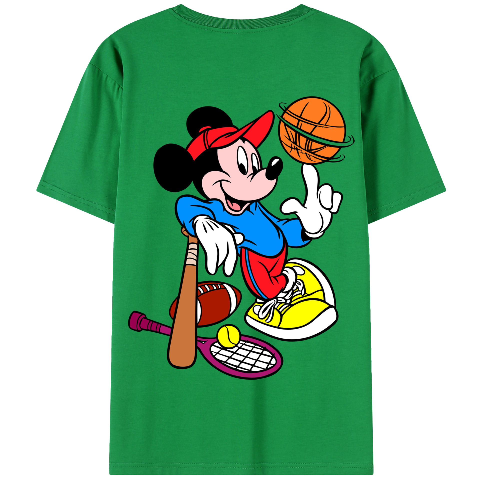 （画像用） ミッキーマウス Mickey Mouse 綿100％半袖Tシャツ（背面プリント）