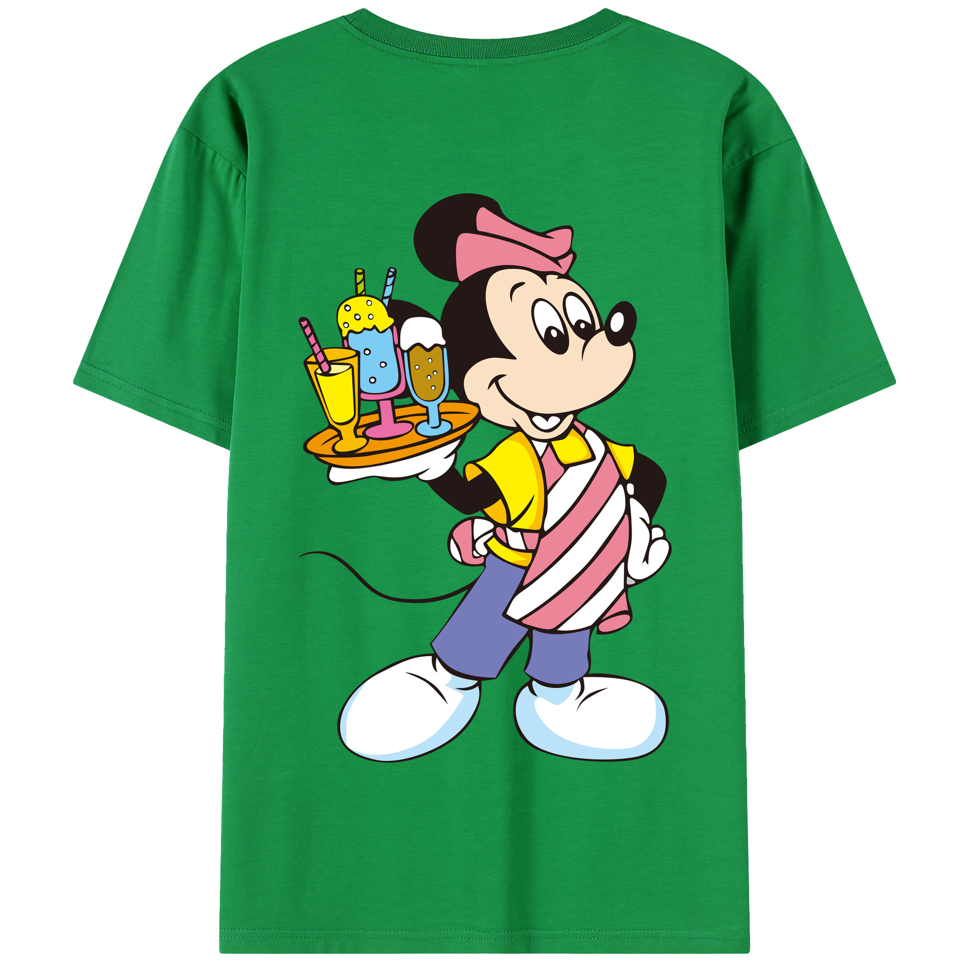 （画像用） ミッキーマウス Mickey Mouse 綿100％半袖Tシャツ（背面プリント）