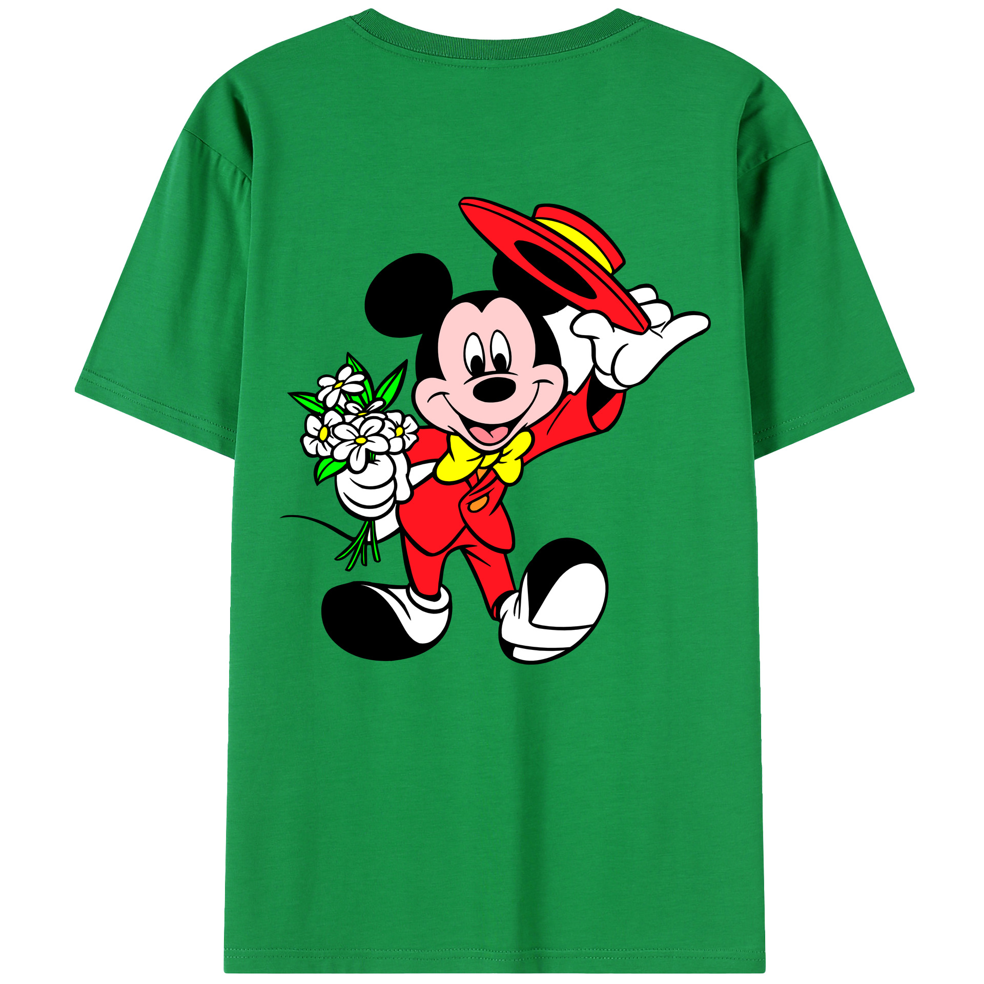 （画像用） ミッキーマウス Mickey Mouse 綿100％半袖Tシャツ（背面プリント）