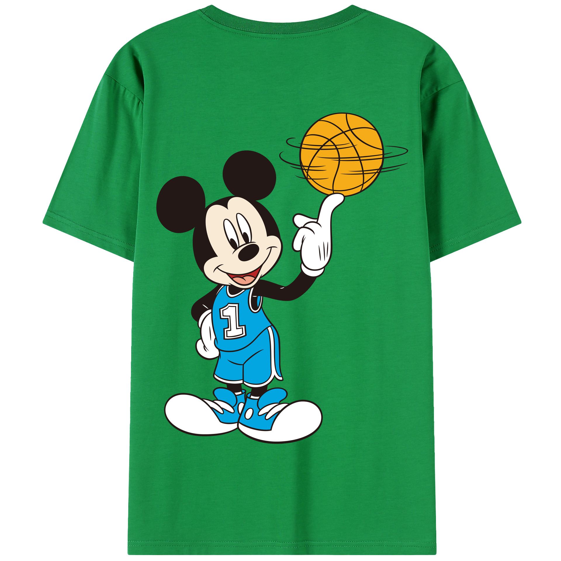 （画像用） ミッキーマウス Mickey Mouse 綿100％半袖Tシャツ（背面プリント）