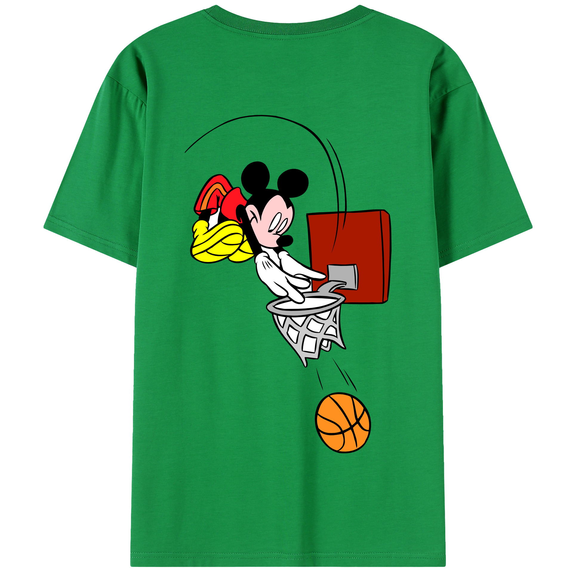 （画像用） ミッキーマウス Mickey Mouse 綿100％半袖Tシャツ（背面プリント）
