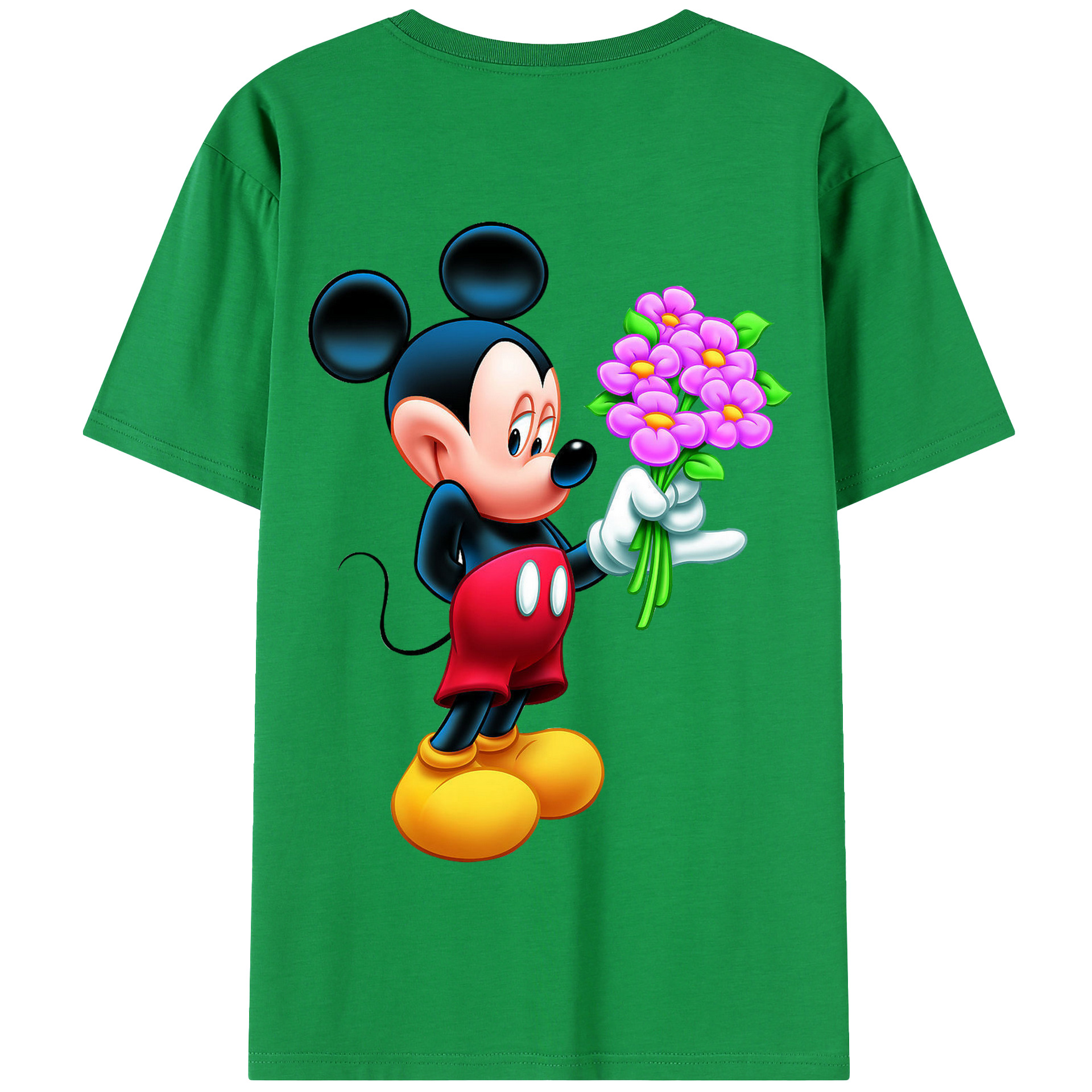 （画像用） ミッキーマウス Mickey Mouse 綿100％半袖Tシャツ（背面プリント）
