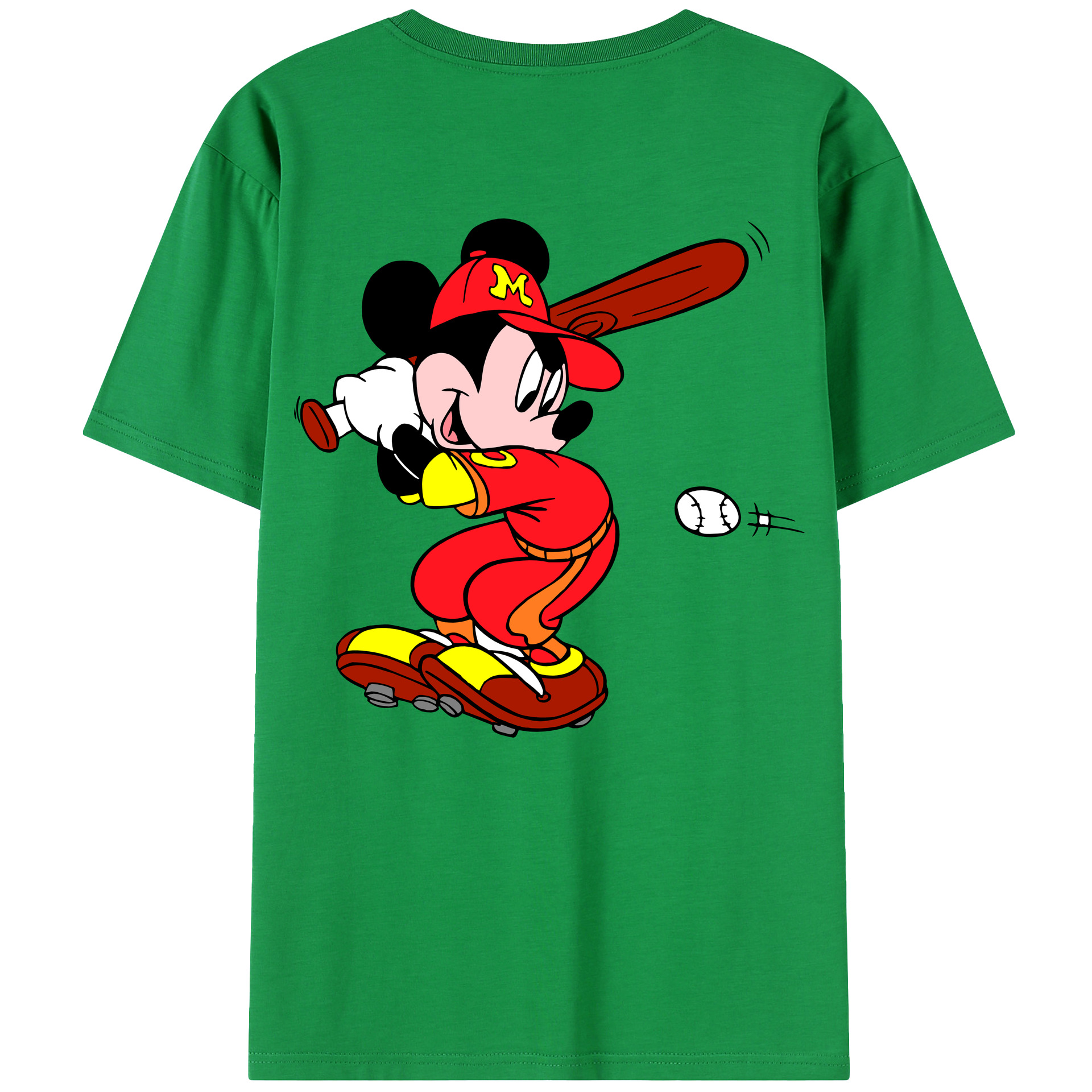 （画像用） ミッキーマウス Mickey Mouse 綿100％半袖Tシャツ（背面プリント）