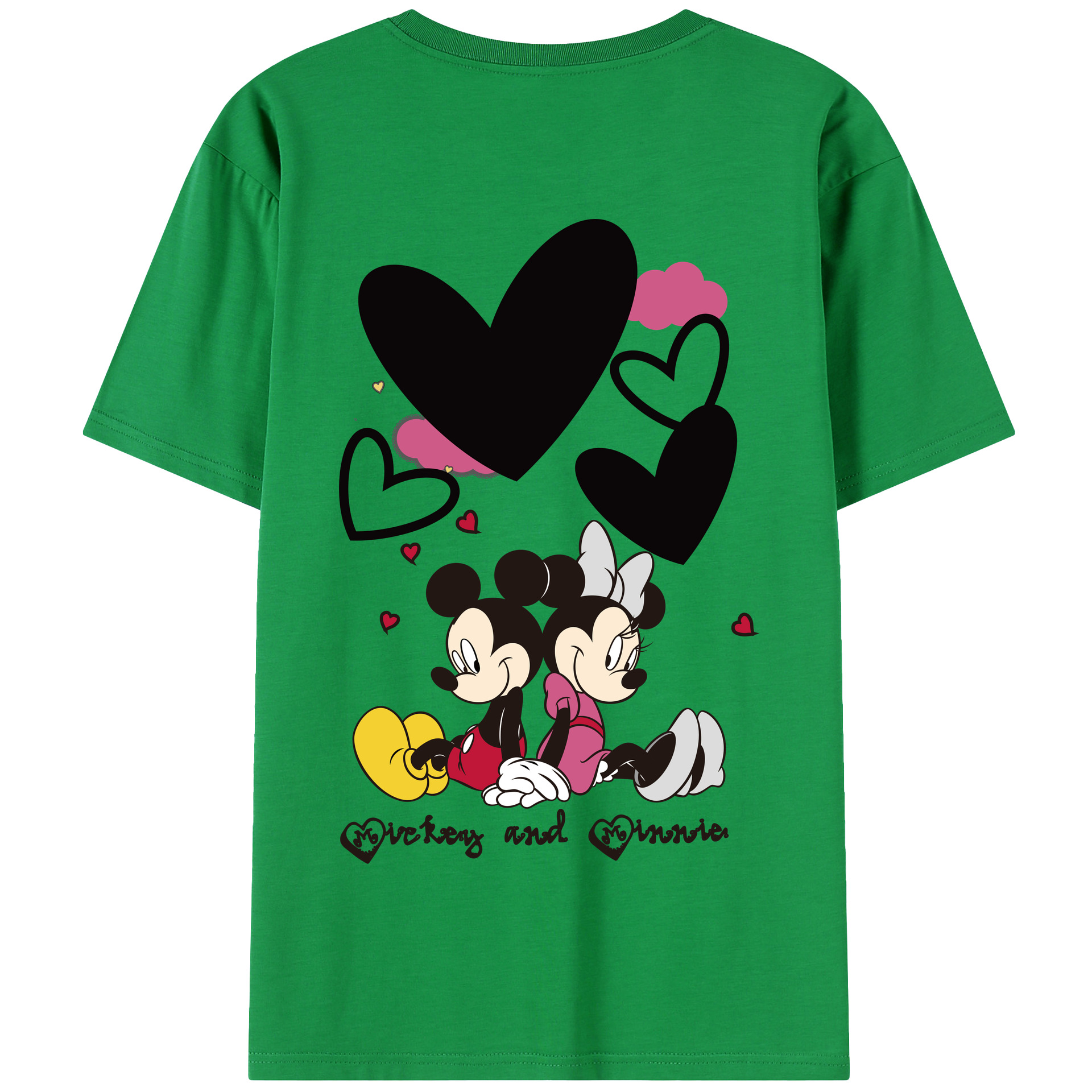 （画像用） ミッキーマウス Mickey Mouse 綿100％半袖Tシャツ（背面プリント）