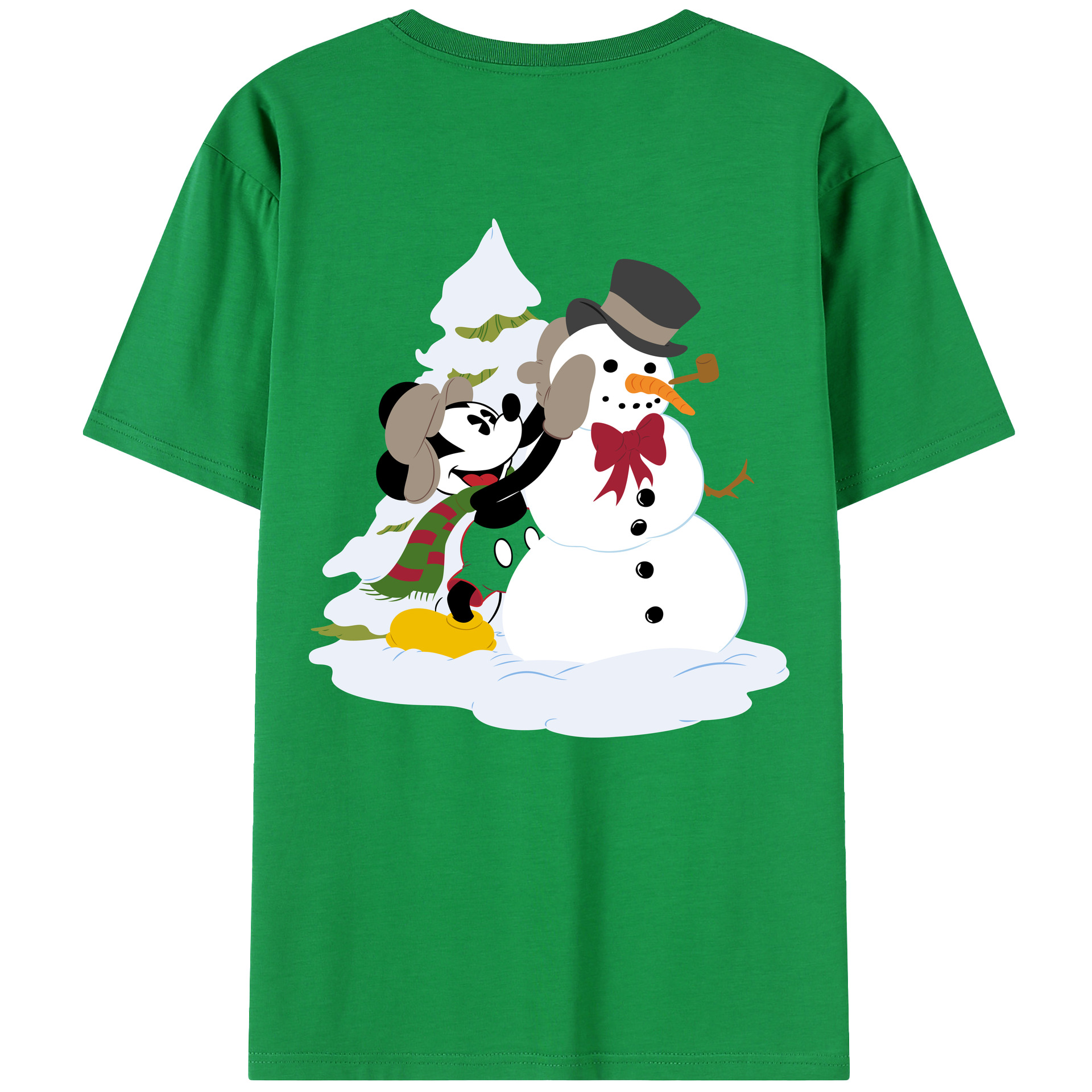 （画像用） ミッキーマウス Mickey Mouse 綿100％半袖Tシャツ（背面プリント）