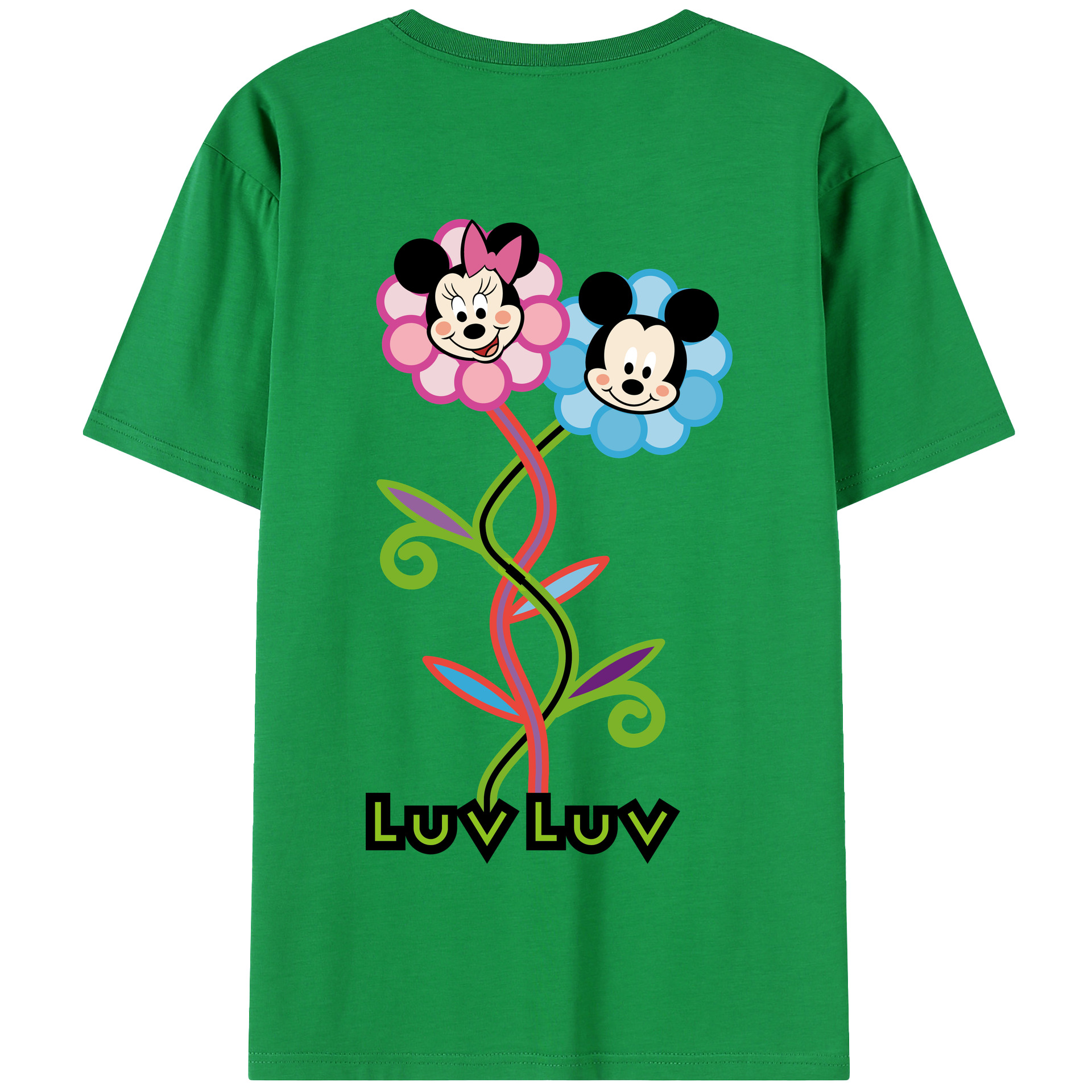 （画像用） ミッキーマウス Mickey Mouse 綿100％半袖Tシャツ（背面プリント）