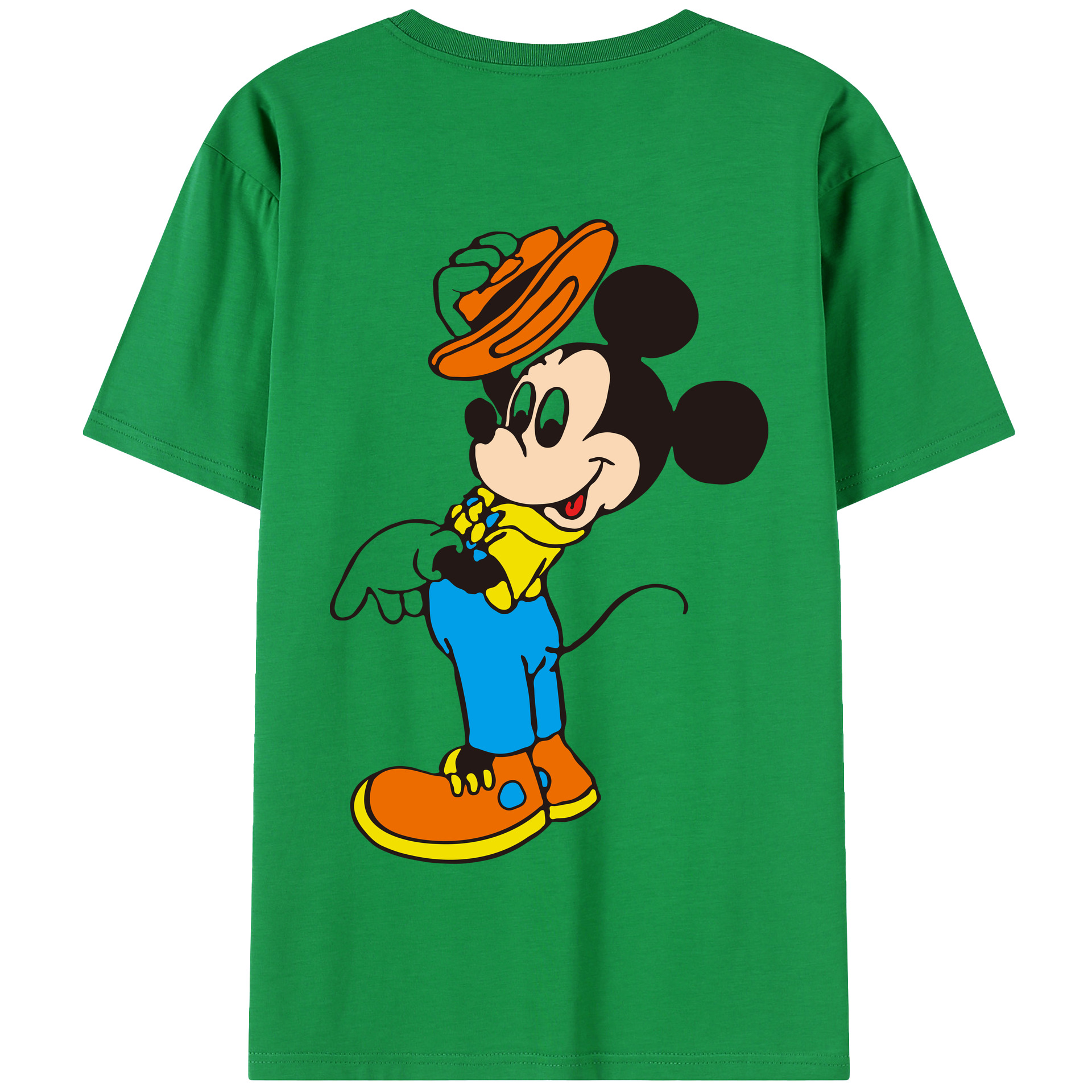 （画像用） ミッキーマウス Mickey Mouse 綿100％半袖Tシャツ（背面プリント）