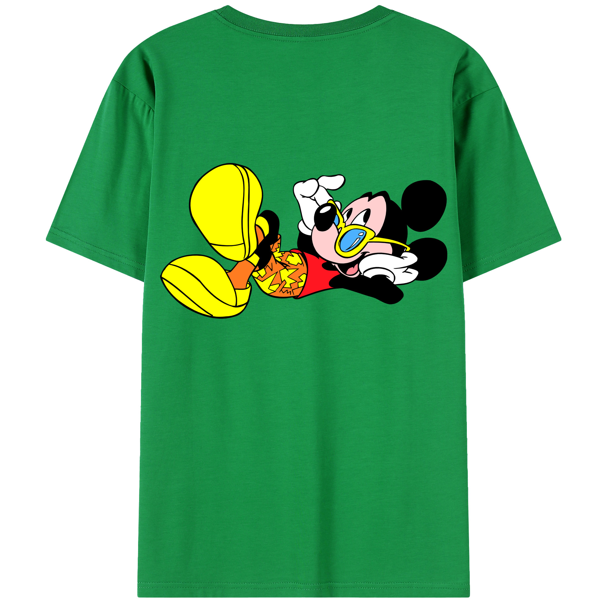 （画像用） ミッキーマウス Mickey Mouse 綿100％半袖Tシャツ（背面プリント）