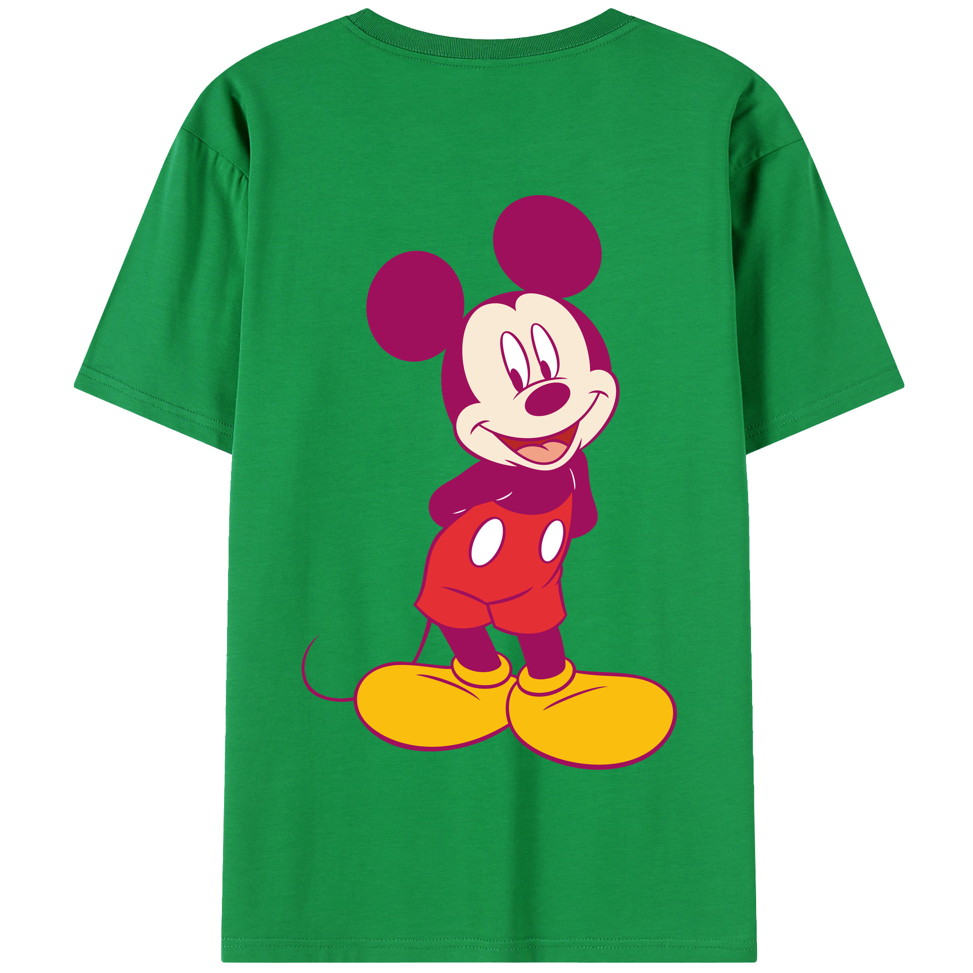 （画像用） ミッキーマウス Mickey Mouse 綿100％半袖Tシャツ（背面プリント）