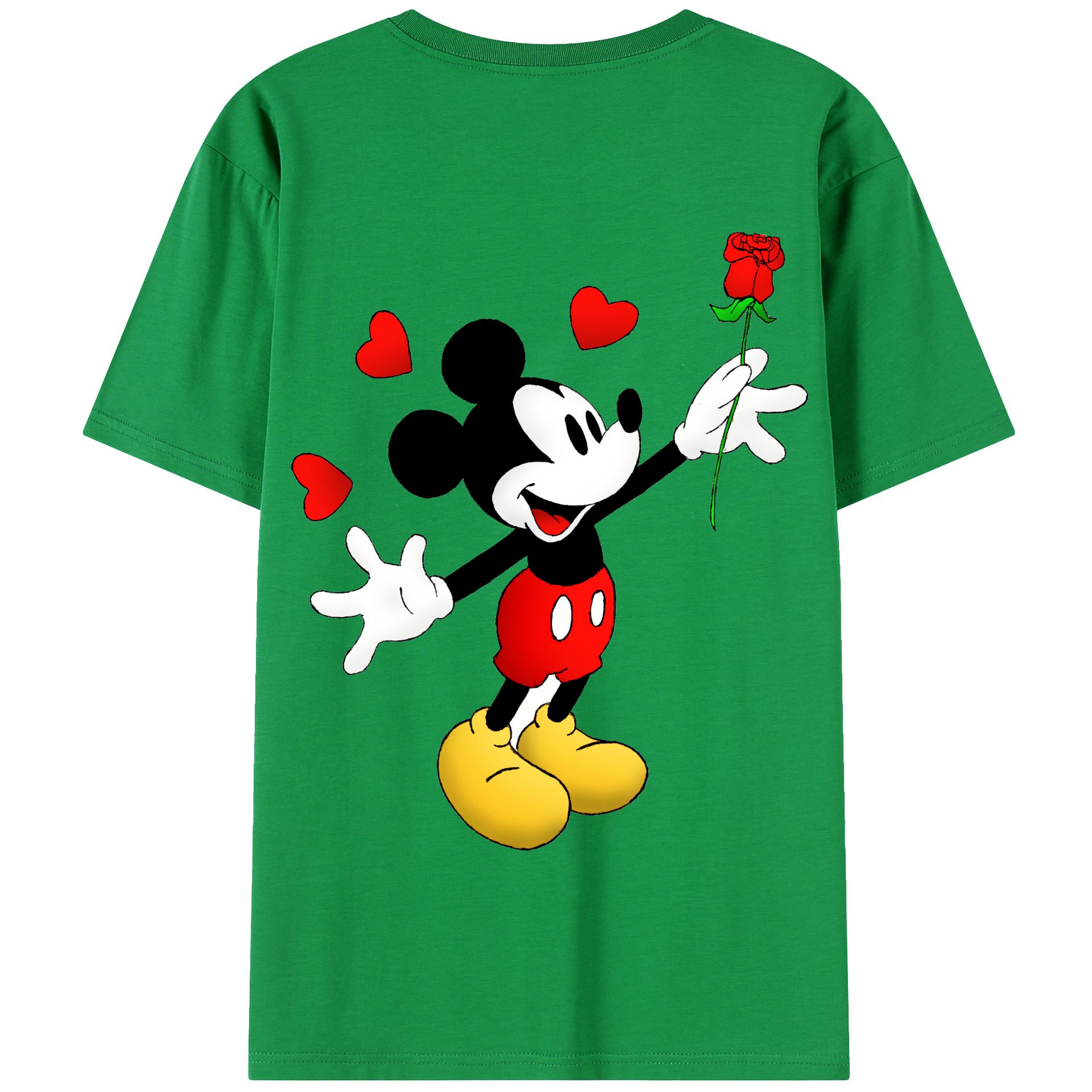 （画像用） ミッキーマウス Mickey Mouse 綿100％半袖Tシャツ（背面プリント）