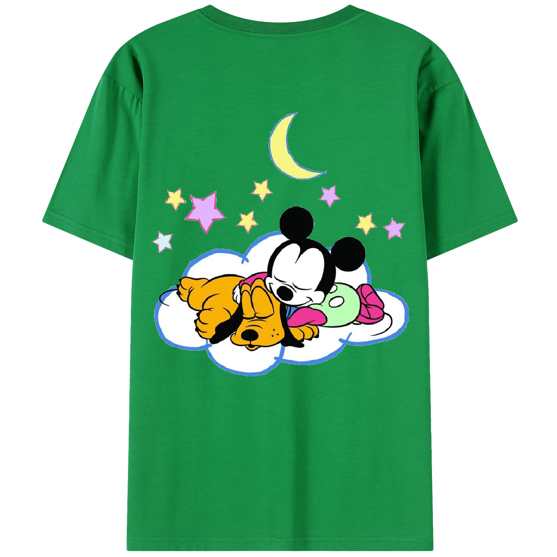 （画像用） ミッキーマウス Mickey Mouse 綿100％半袖Tシャツ（背面プリント）