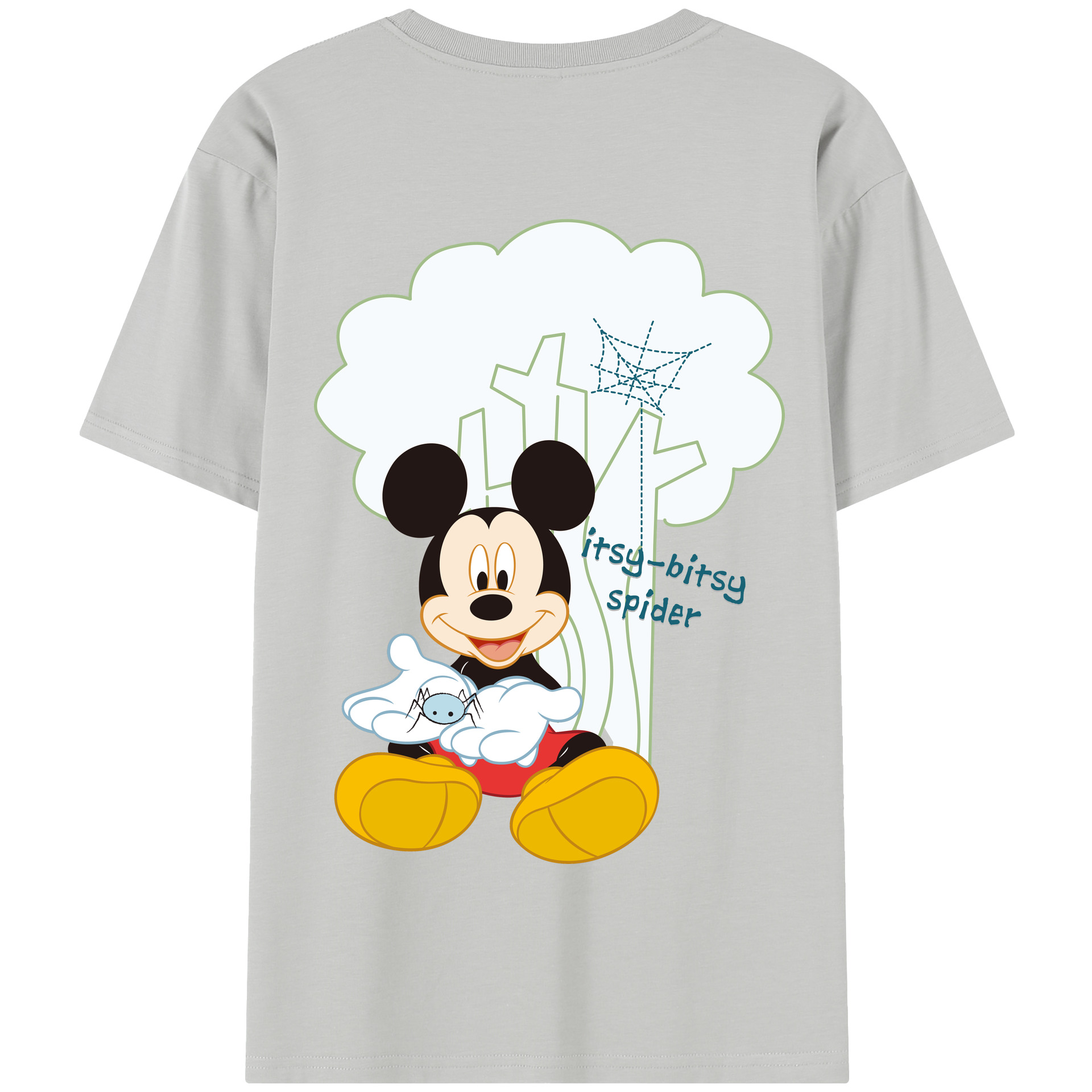 （画像用） ミッキーマウス Mickey Mouse 綿100％半袖Tシャツ（背面プリント）