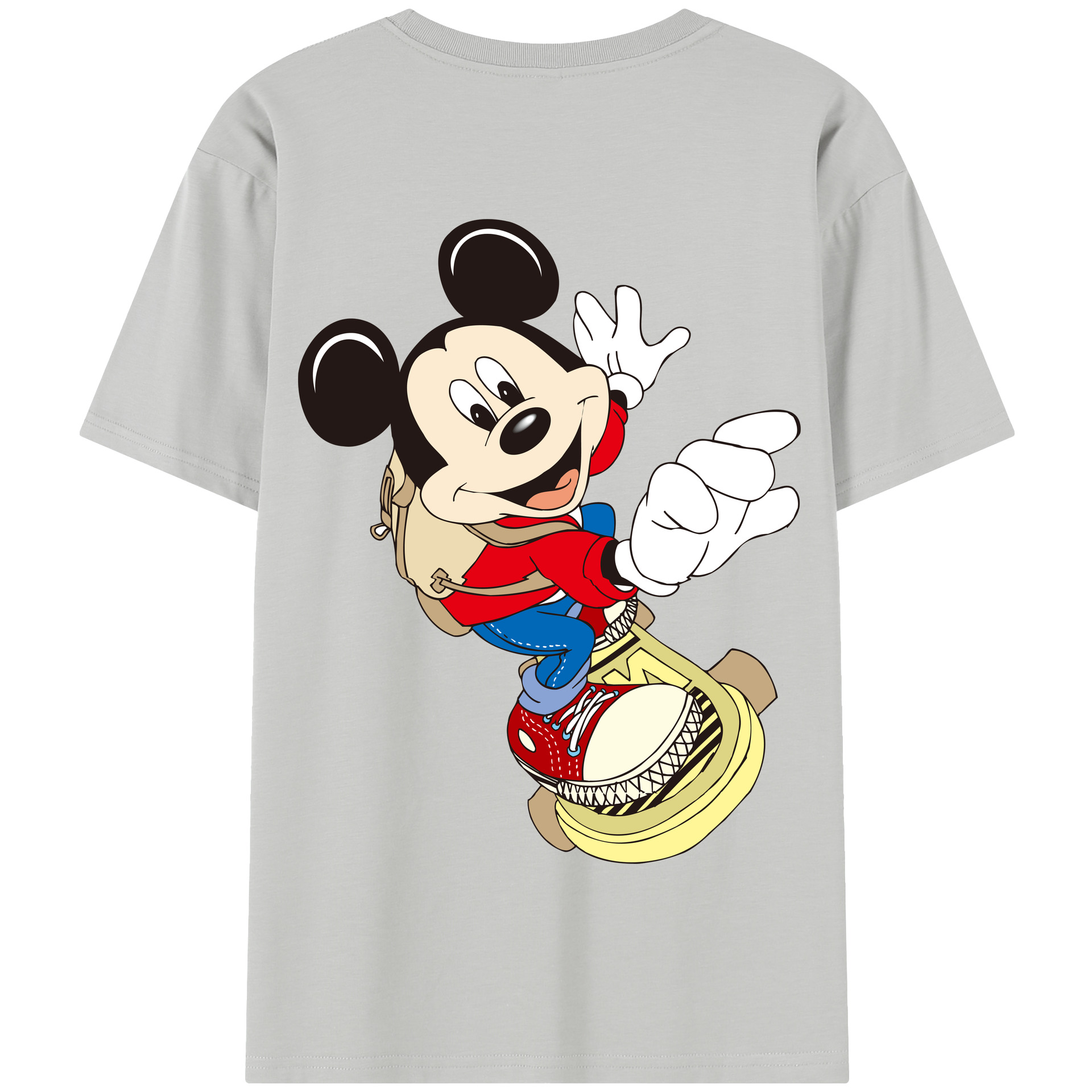 （画像用） ミッキーマウス Mickey Mouse 綿100％半袖Tシャツ（背面プリント）