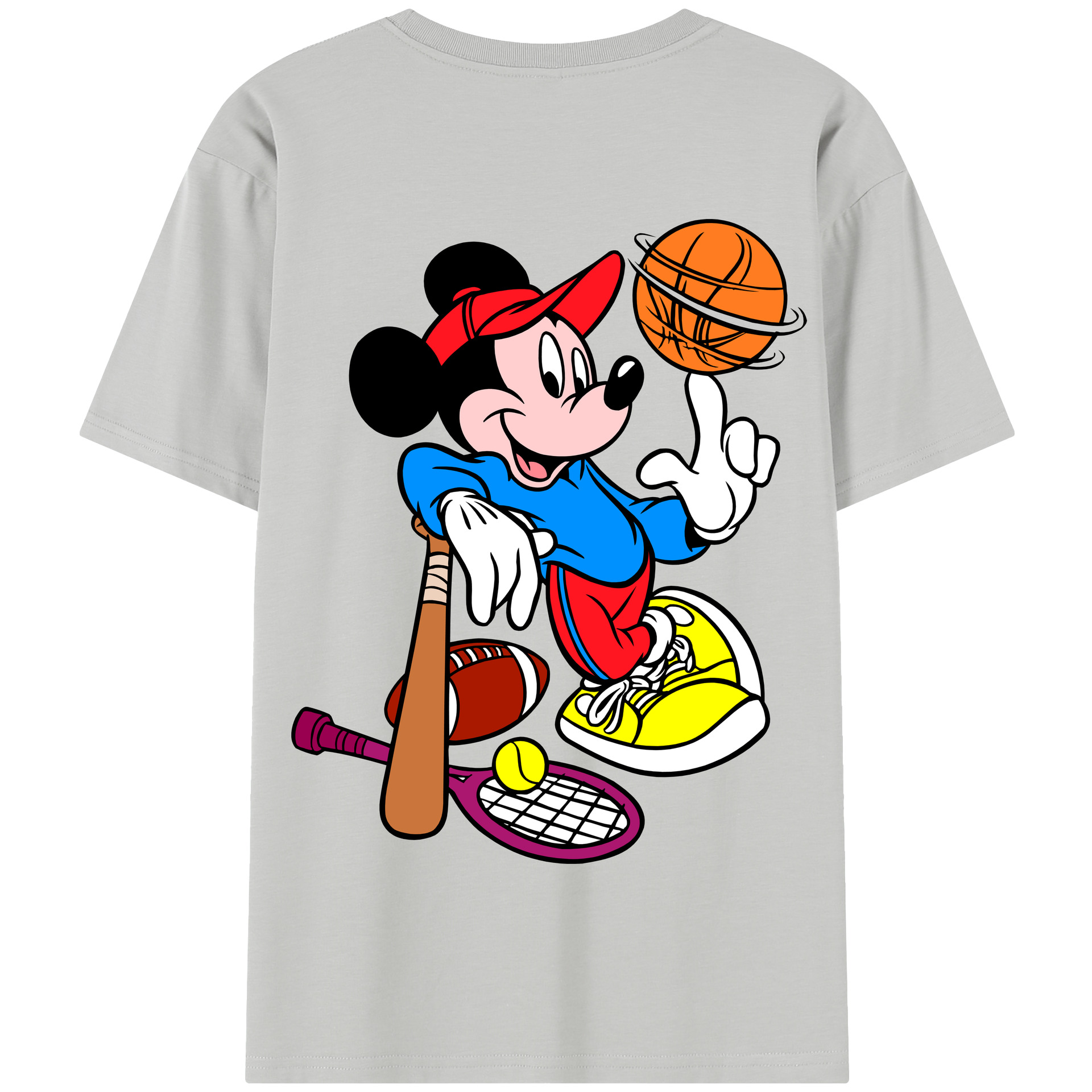（画像用） ミッキーマウス Mickey Mouse 綿100％半袖Tシャツ（背面プリント）