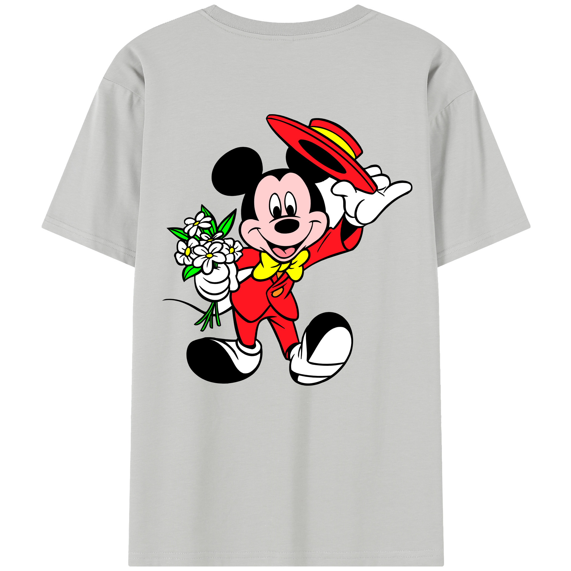 （画像用） ミッキーマウス Mickey Mouse 綿100％半袖Tシャツ（背面プリント）